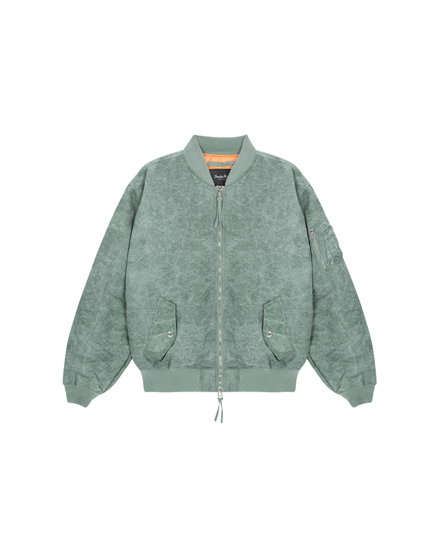 OL WASHED NYLON MA-1 JACKET_WASHES OLIVE