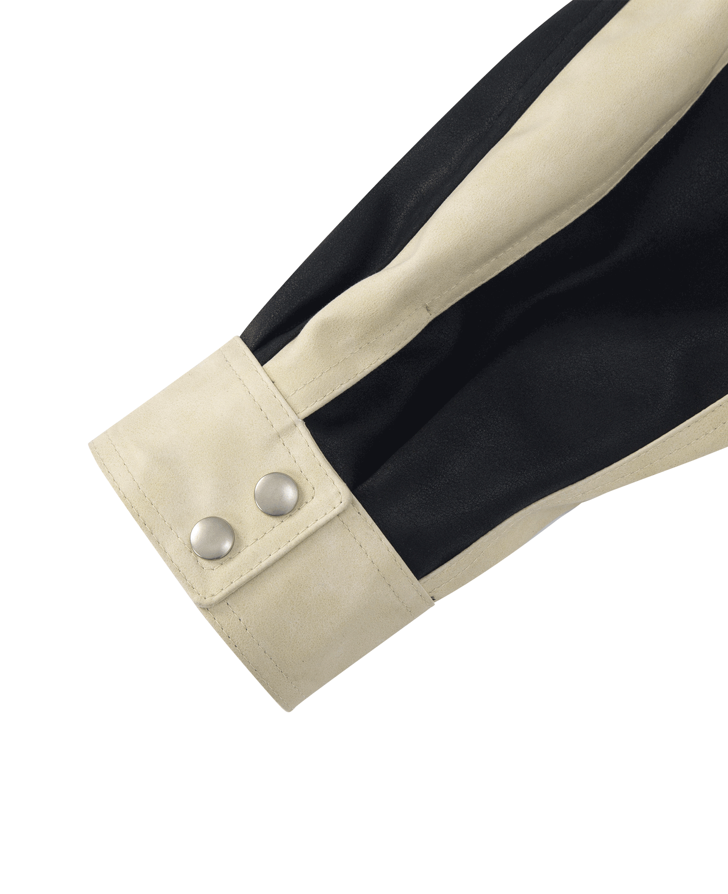 BIKER DETAIL SCRAPED FAUX LEATHER 3D BLOUSON(SJ009)_CREAM