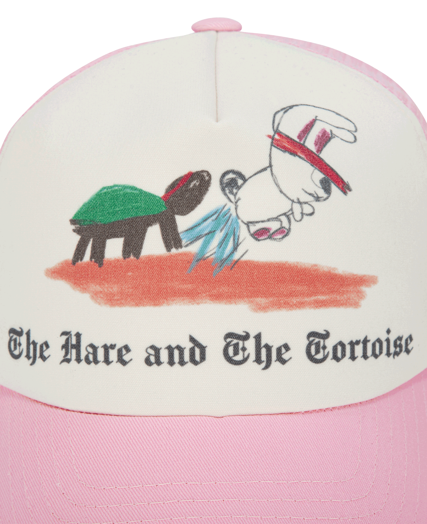 HARE AND TORTOISE TRUCKER CAP_PINK