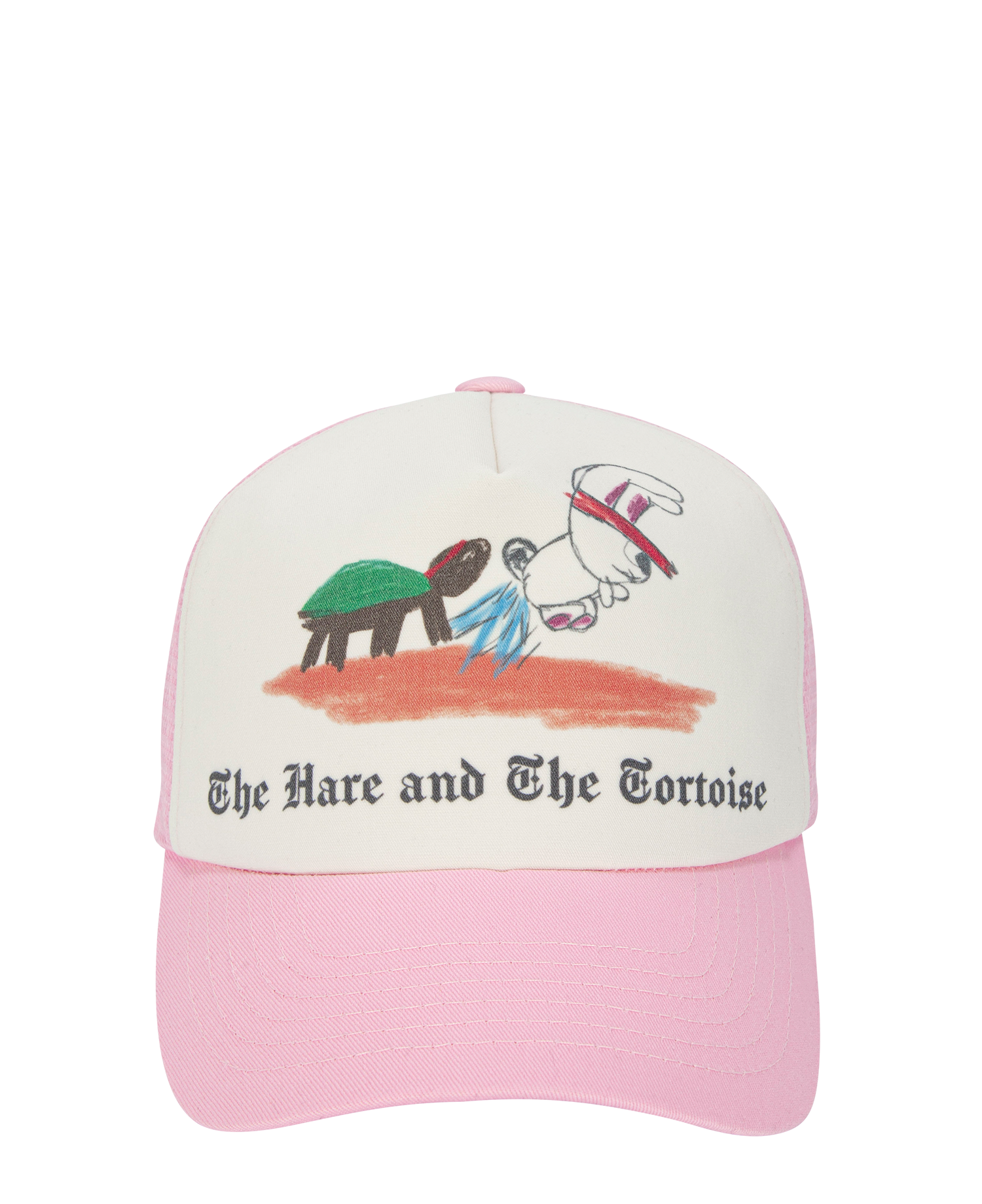 HARE AND TORTOISE TRUCKER CAP_PINK