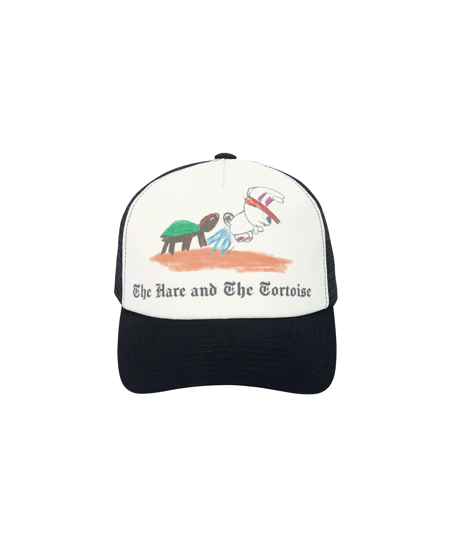 HARE AND TORTOISE TRUCKER CAP_BLACK