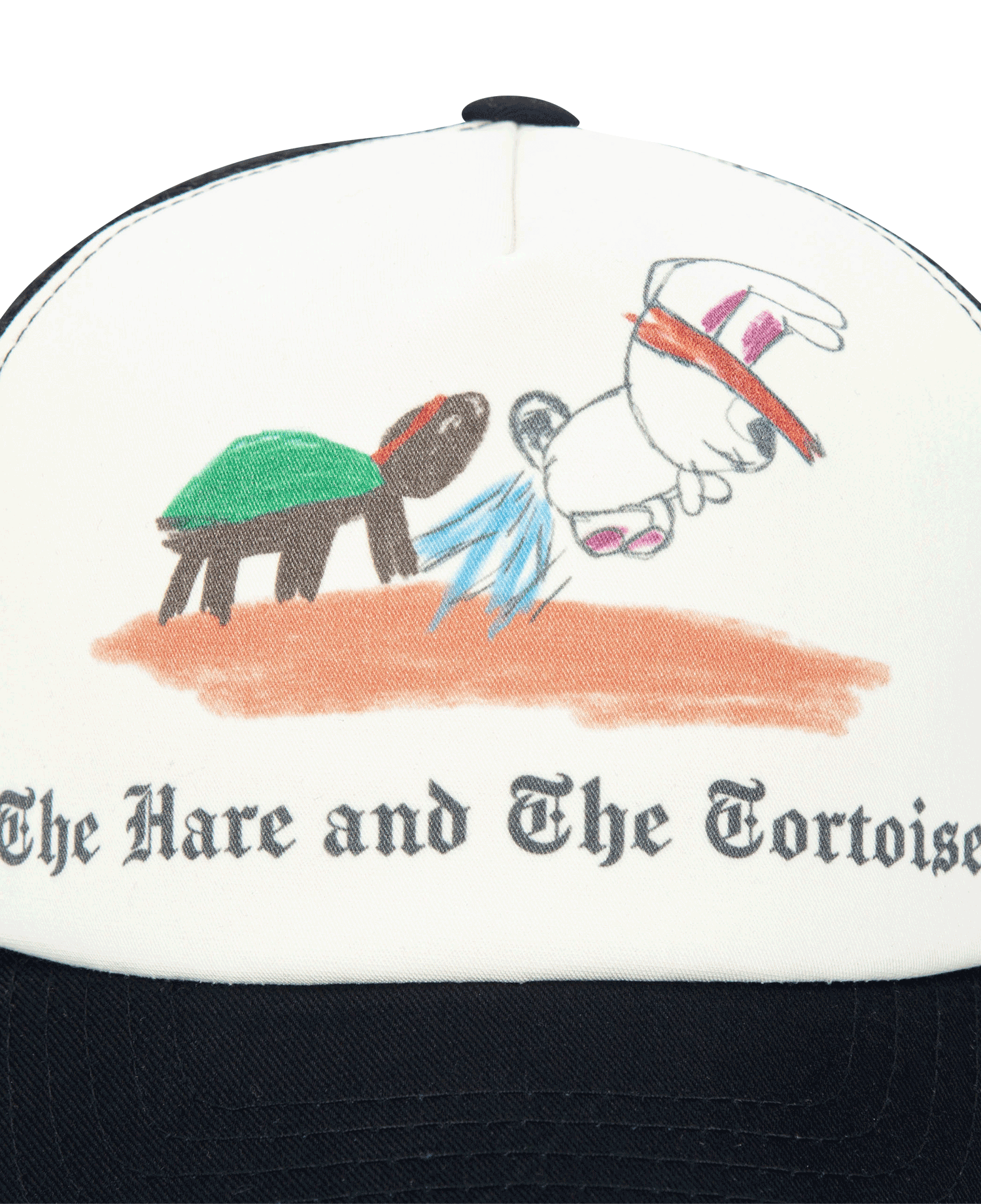 HARE AND TORTOISE TRUCKER CAP_BLACK