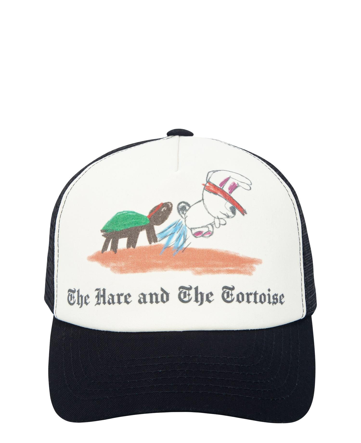 HARE AND TORTOISE TRUCKER CAP_BLACK