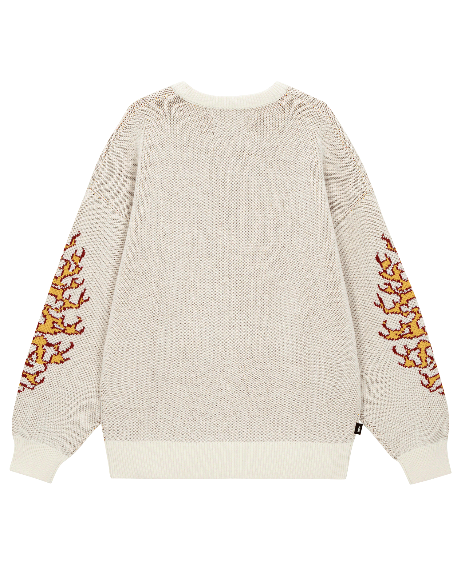 INSANE FLAME JACQUARD KNIT PULLOVER_IVORY