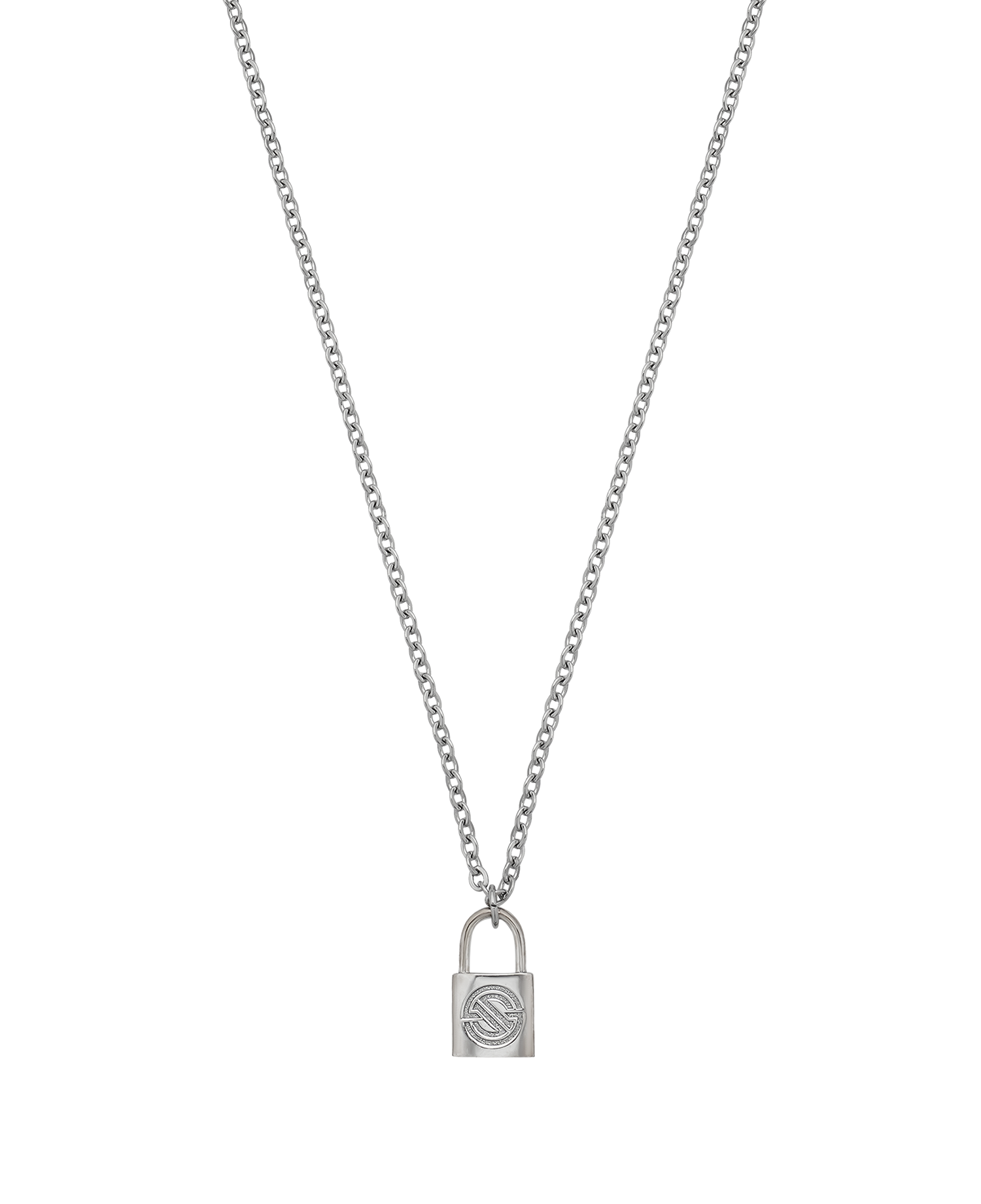 INSANE EMBLEM LOCK NECKLACE_SILVER