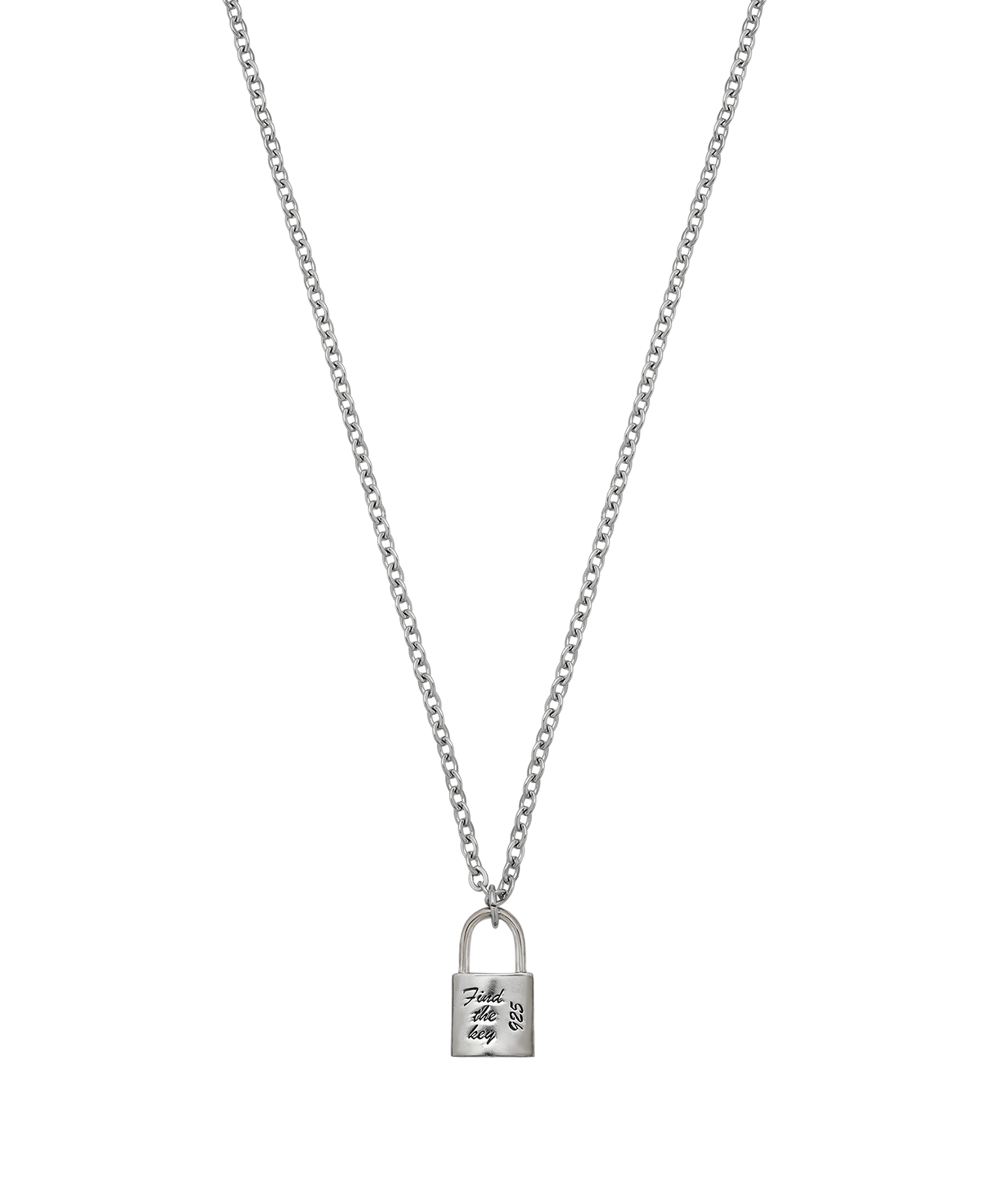 INSANE EMBLEM LOCK NECKLACE_SILVER