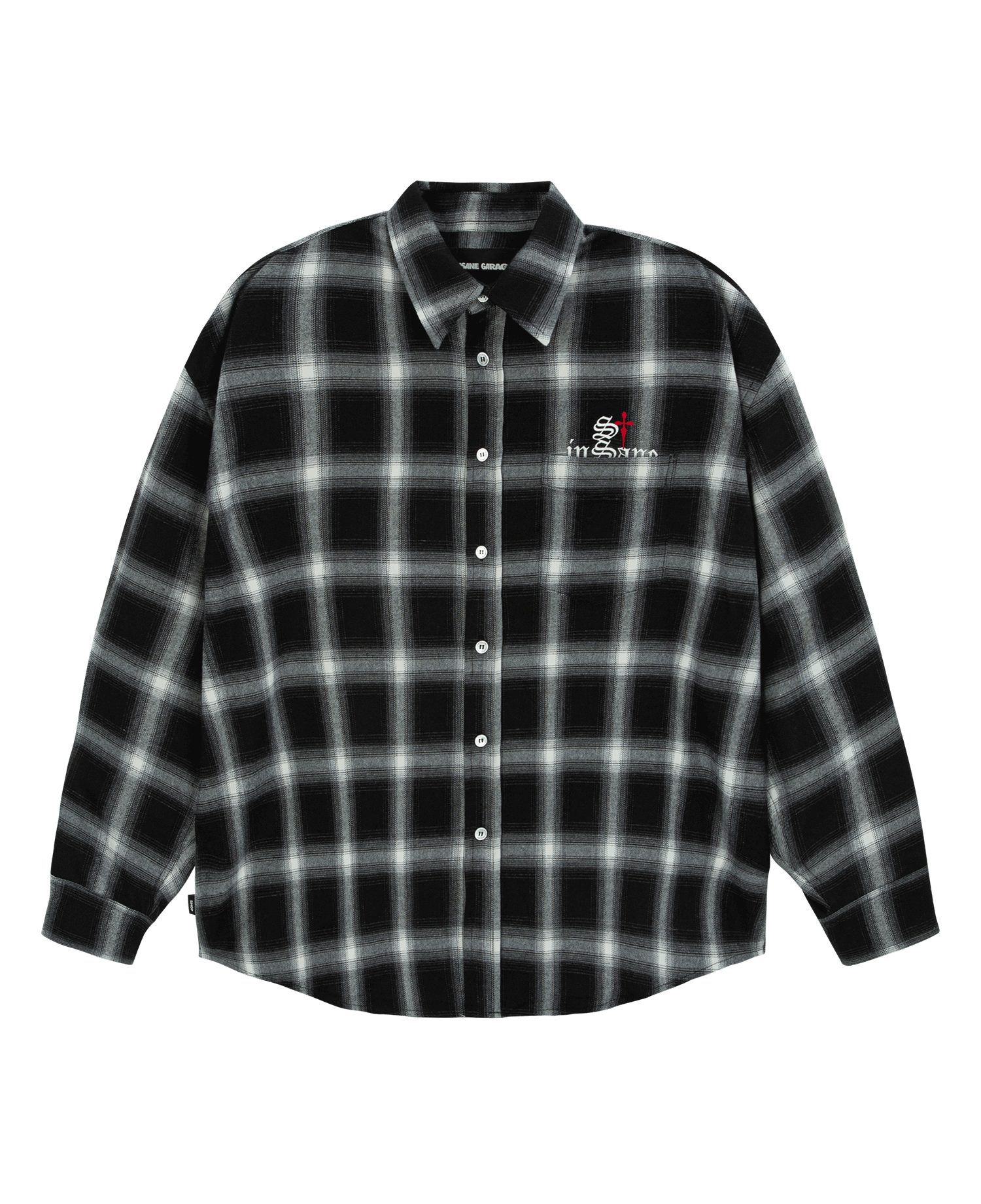 INSANE FLANNEL CHECKED SHIRT_BLACK