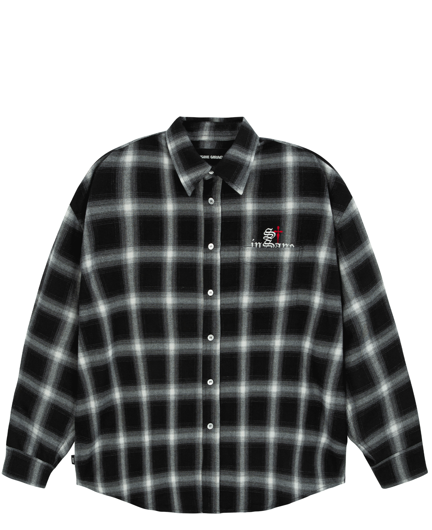 INSANE FLANNEL CHECKED SHIRT_BLACK