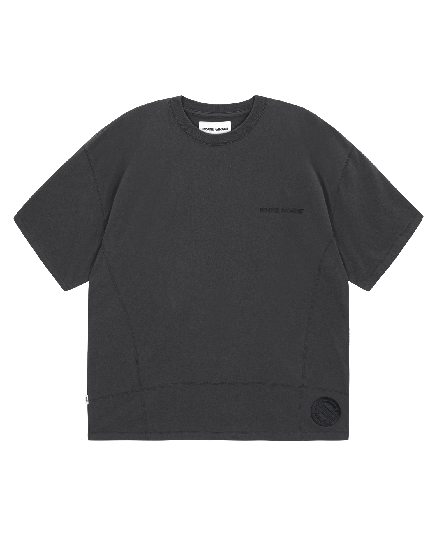 INSANE CONSTRUCTED OVERLOCKED T-SHIRT_CHARCOAL