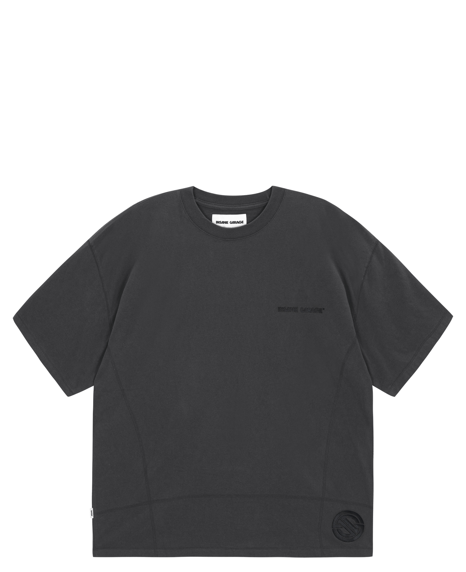 INSANE CONSTRUCTED OVERLOCKED T-SHIRT_CHARCOAL