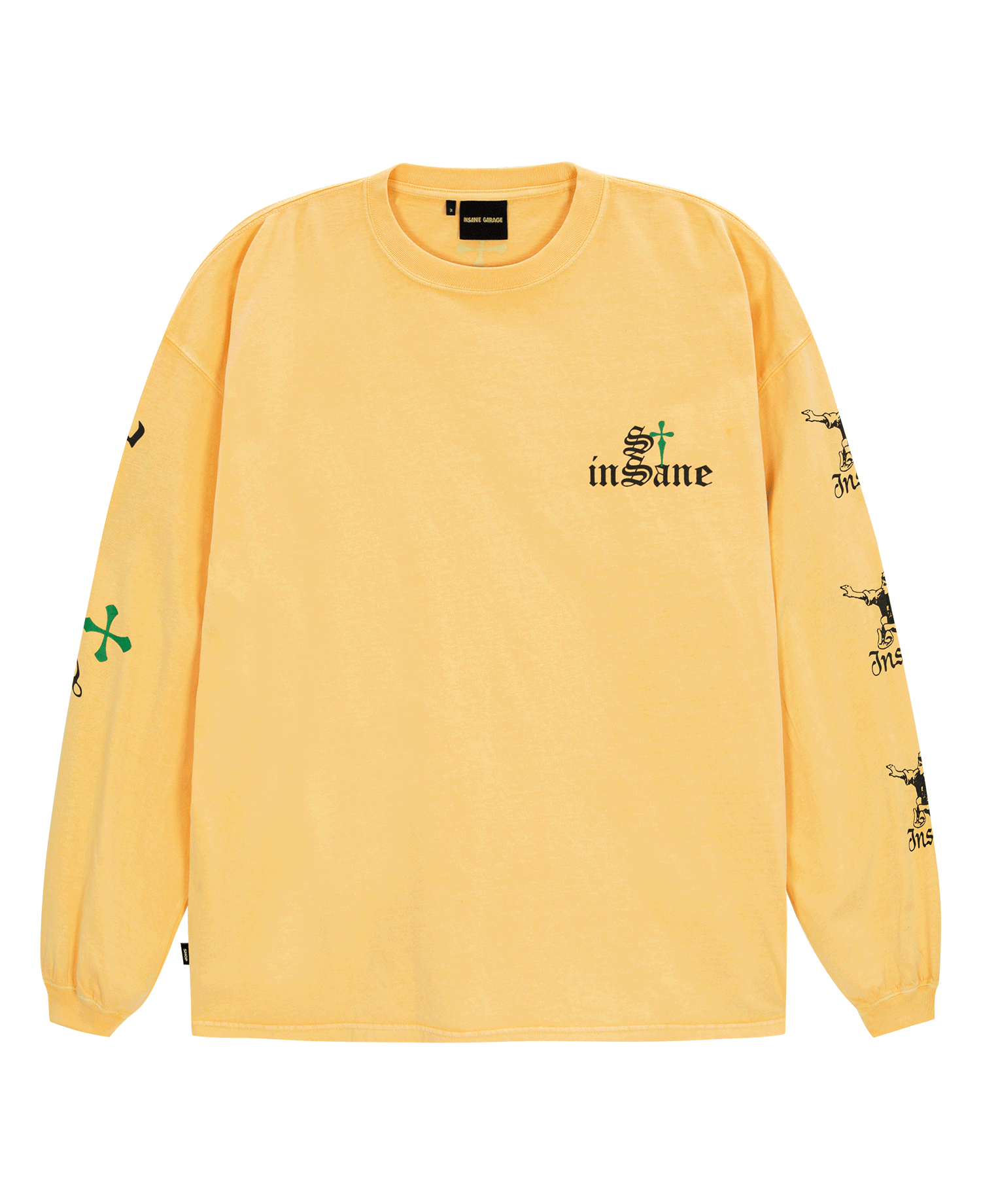 PRAY FOR INSANE LONG SLV T-SHIRT_YELLOW