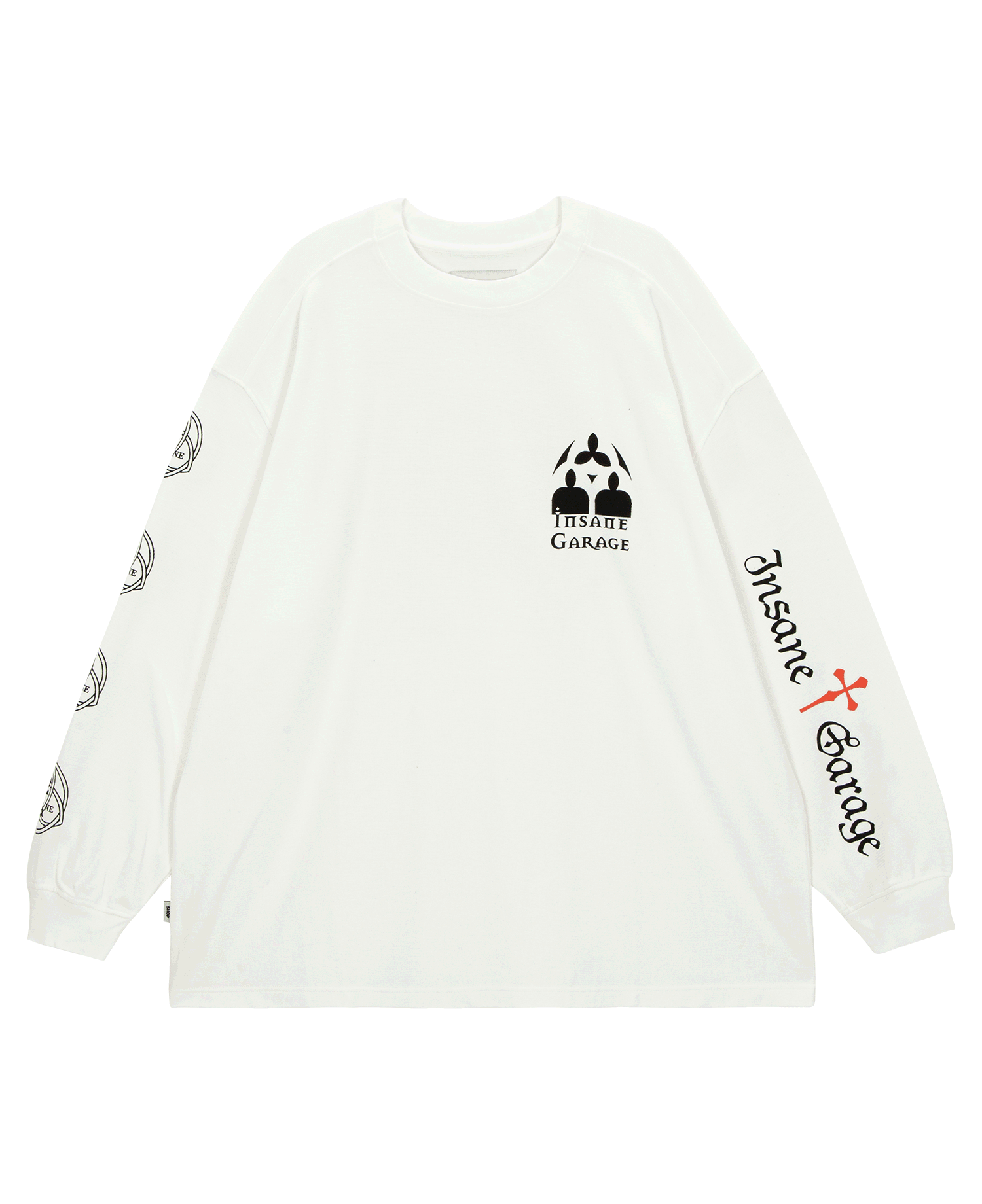 INSANE TEXTURED GRAPHIC LONG SLV T-SHIRT_IVORY