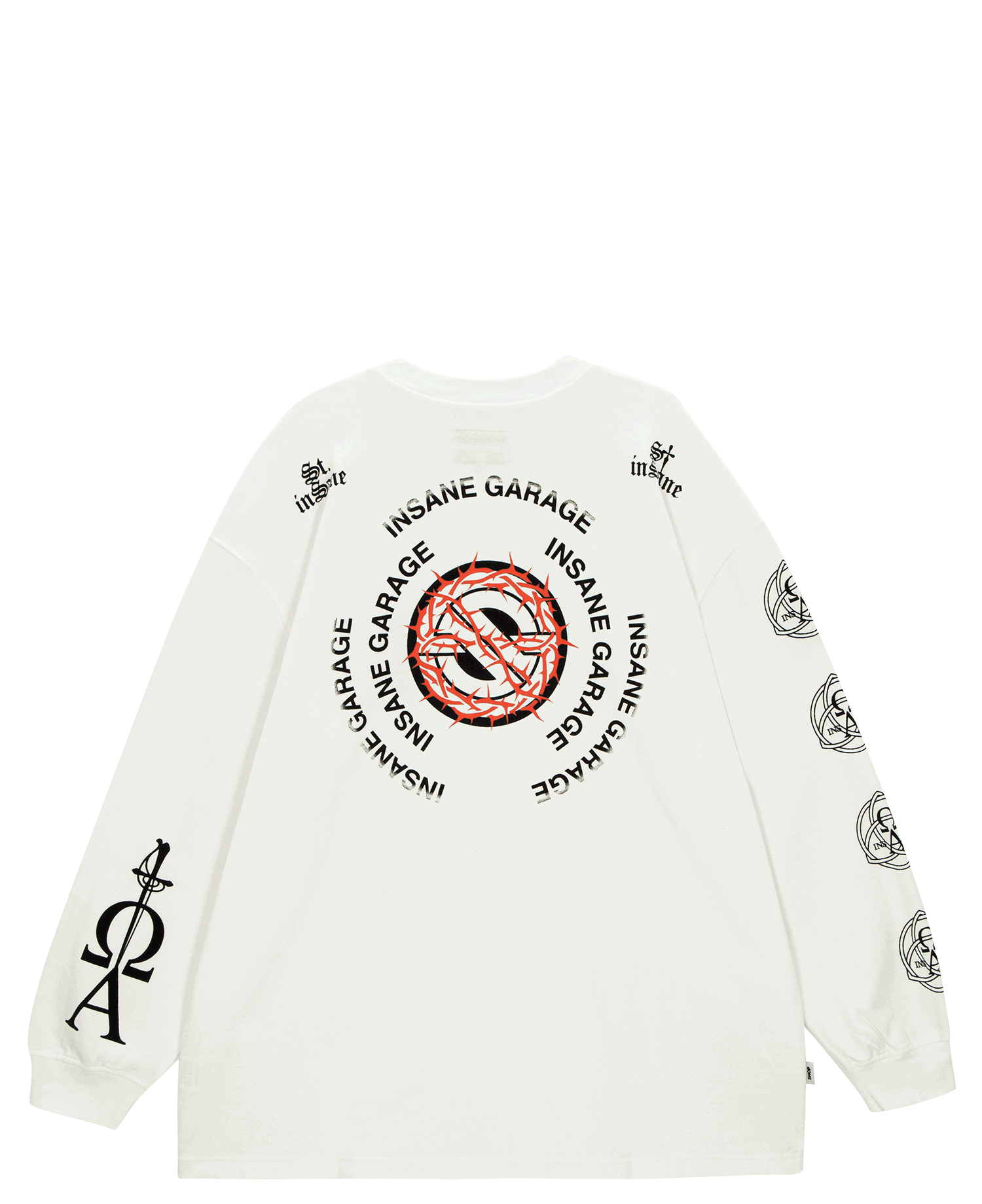 INSANE TEXTURED GRAPHIC LONG SLV T-SHIRT_IVORY