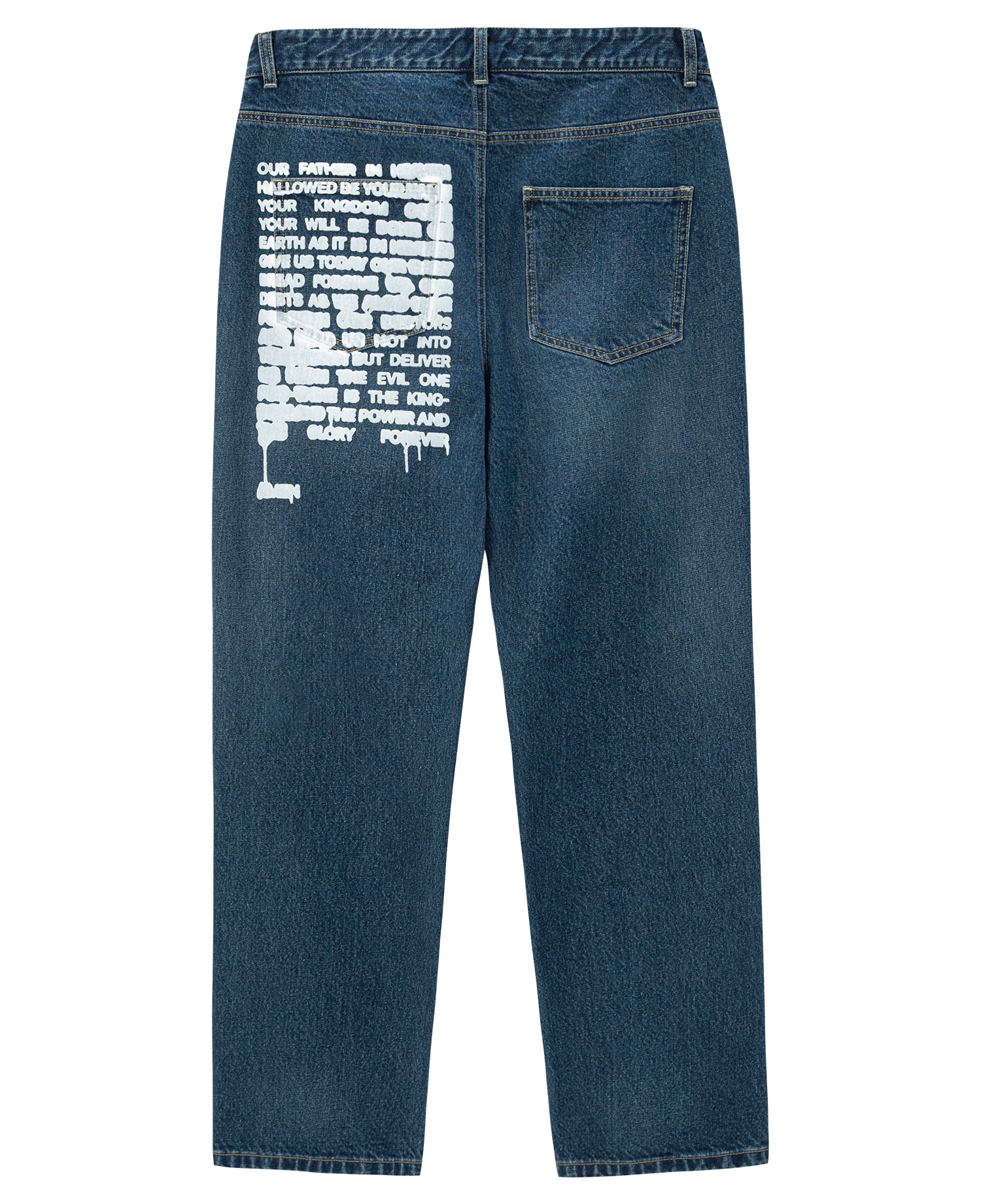 INSANE LETTERING DENIM PANTS_BLUE