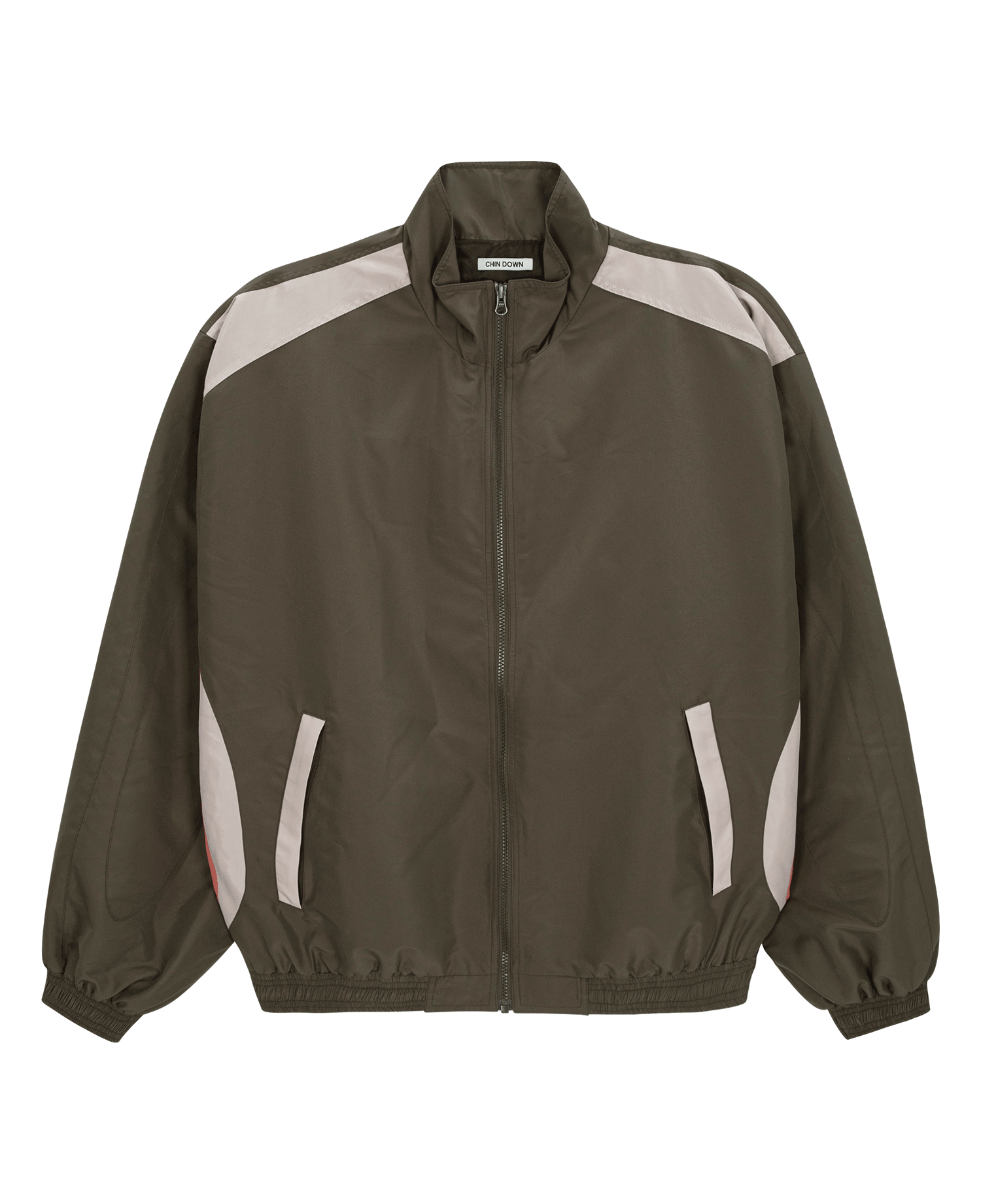 CURVED OVERSIZE TRACK JACKET_BROWN