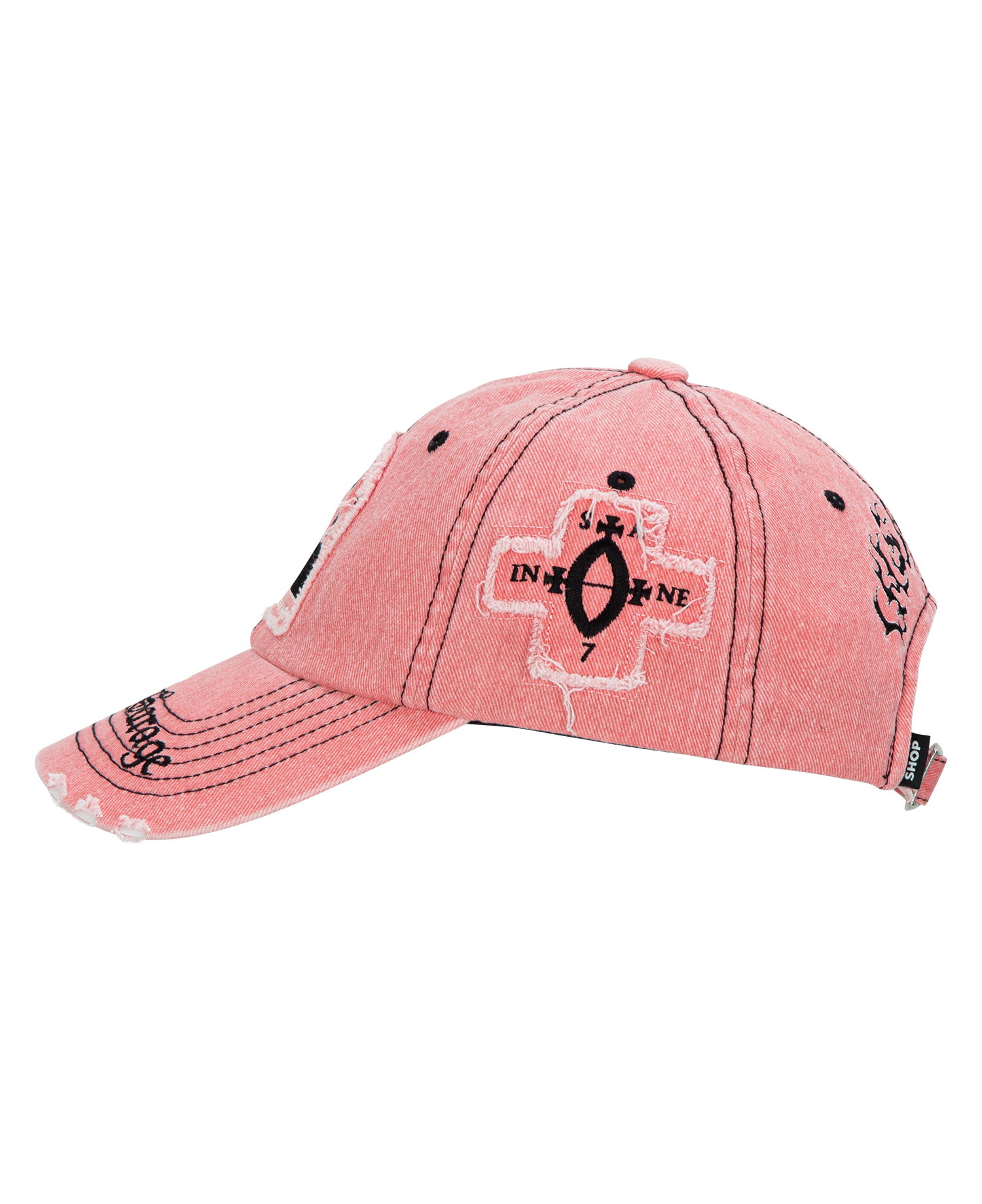 INSANE GRUNGE PATCH BALL CAP_PINK