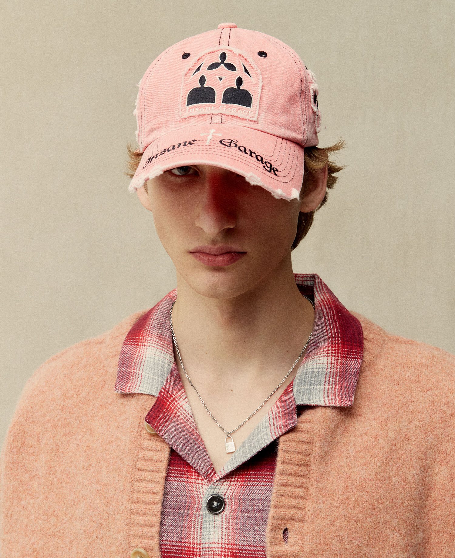 INSANE GRUNGE PATCH BALL CAP_PINK