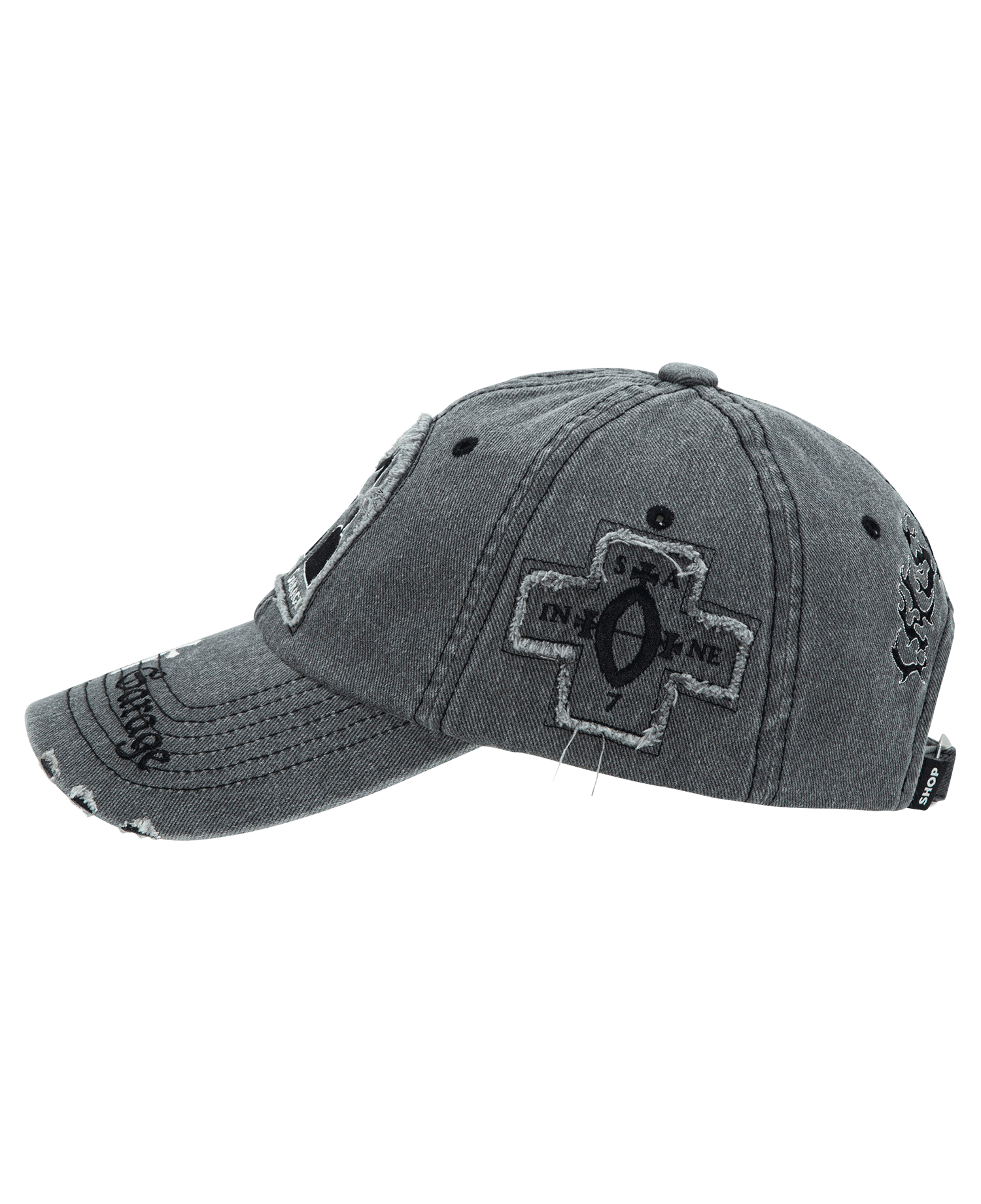 INSANE GRUNGE PATCH BALL CAP_CHARCOAL