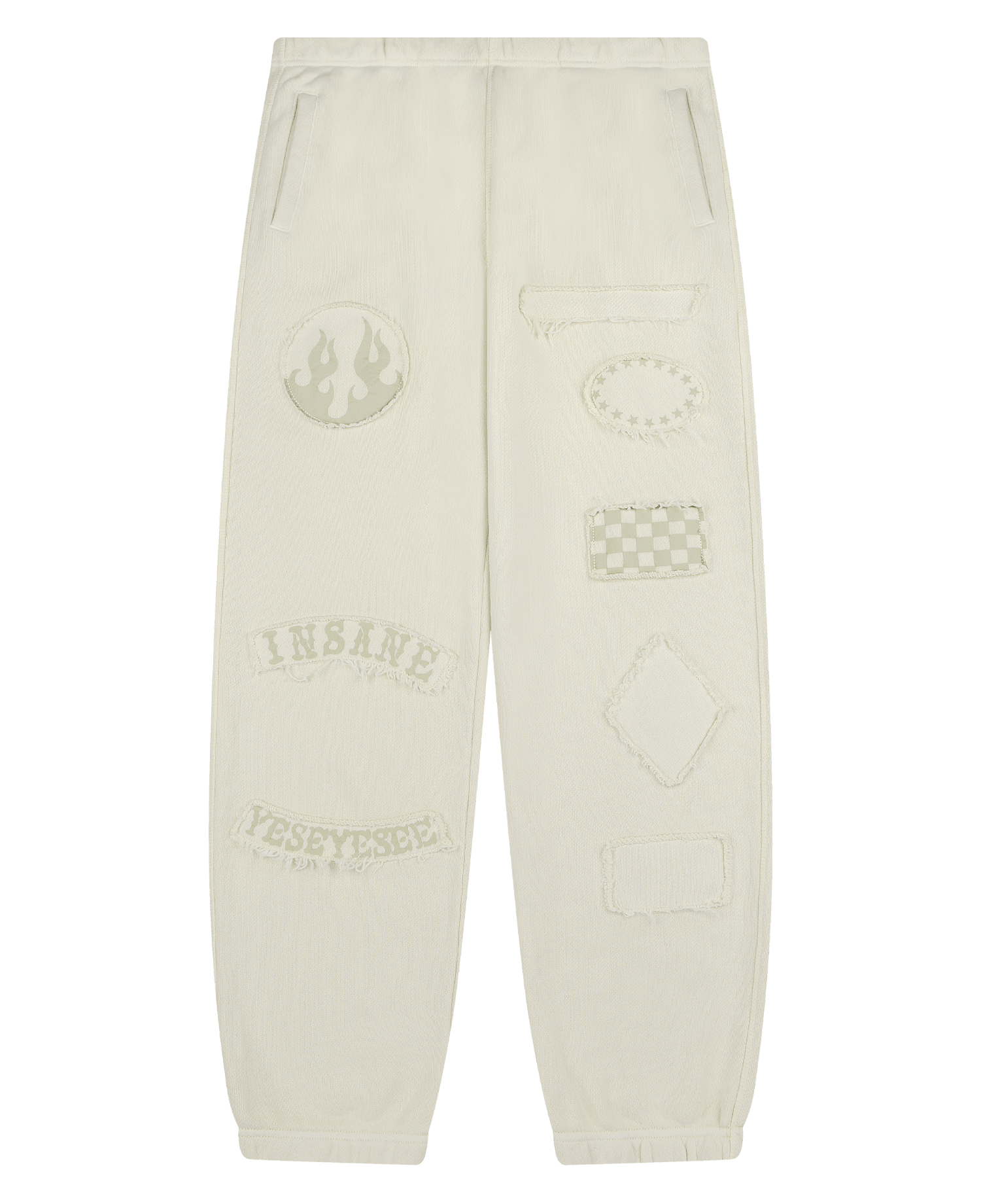 PIGMENT PATCHED SWEATPANTS_ECRU