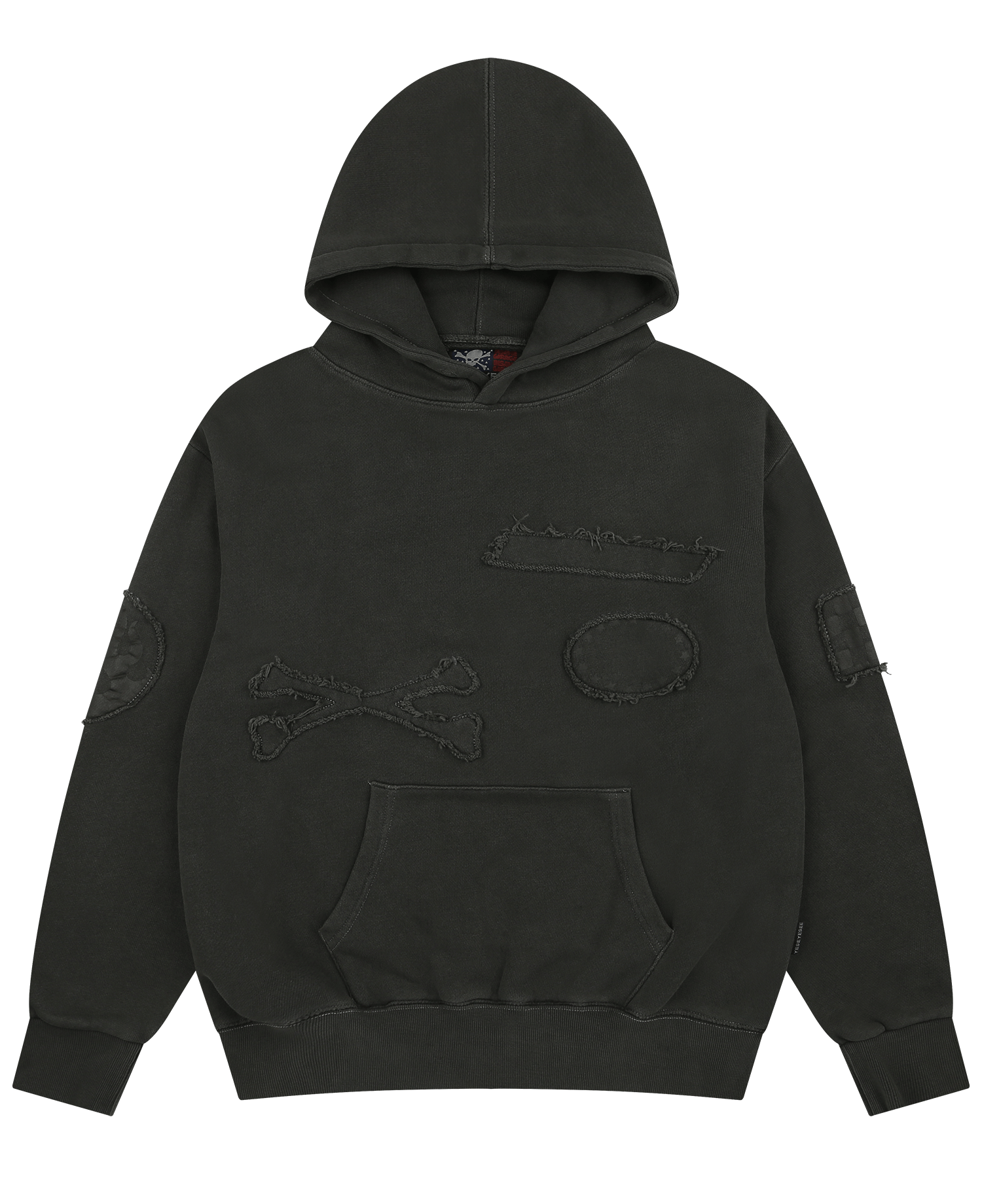 PIGMENT PATCHED HOODIE_CHARCOAL