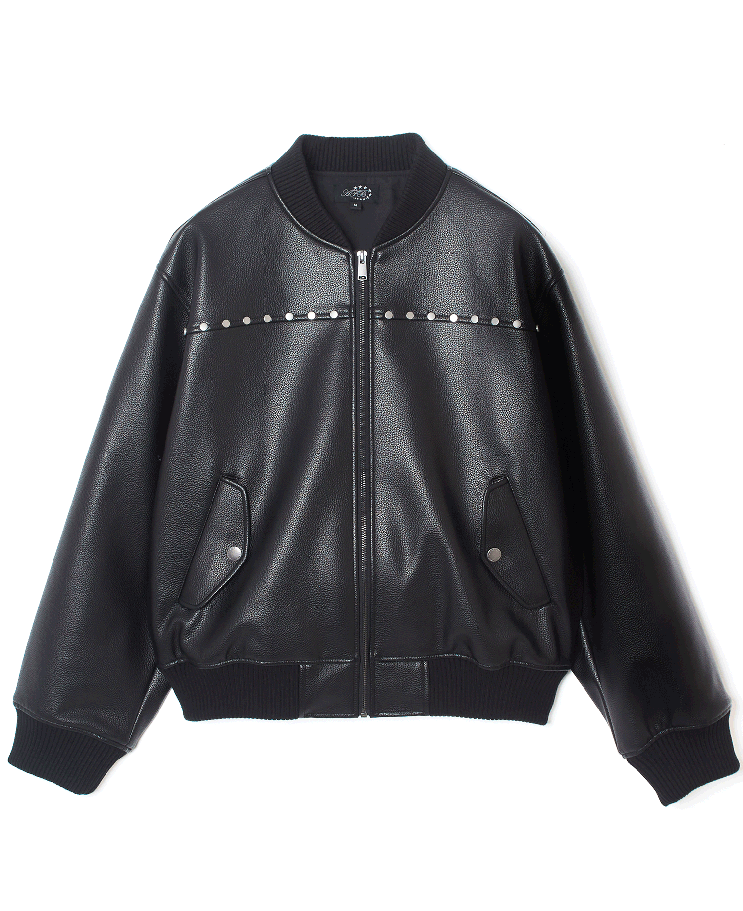 STUDDED BOMBER JACKET_BLACK