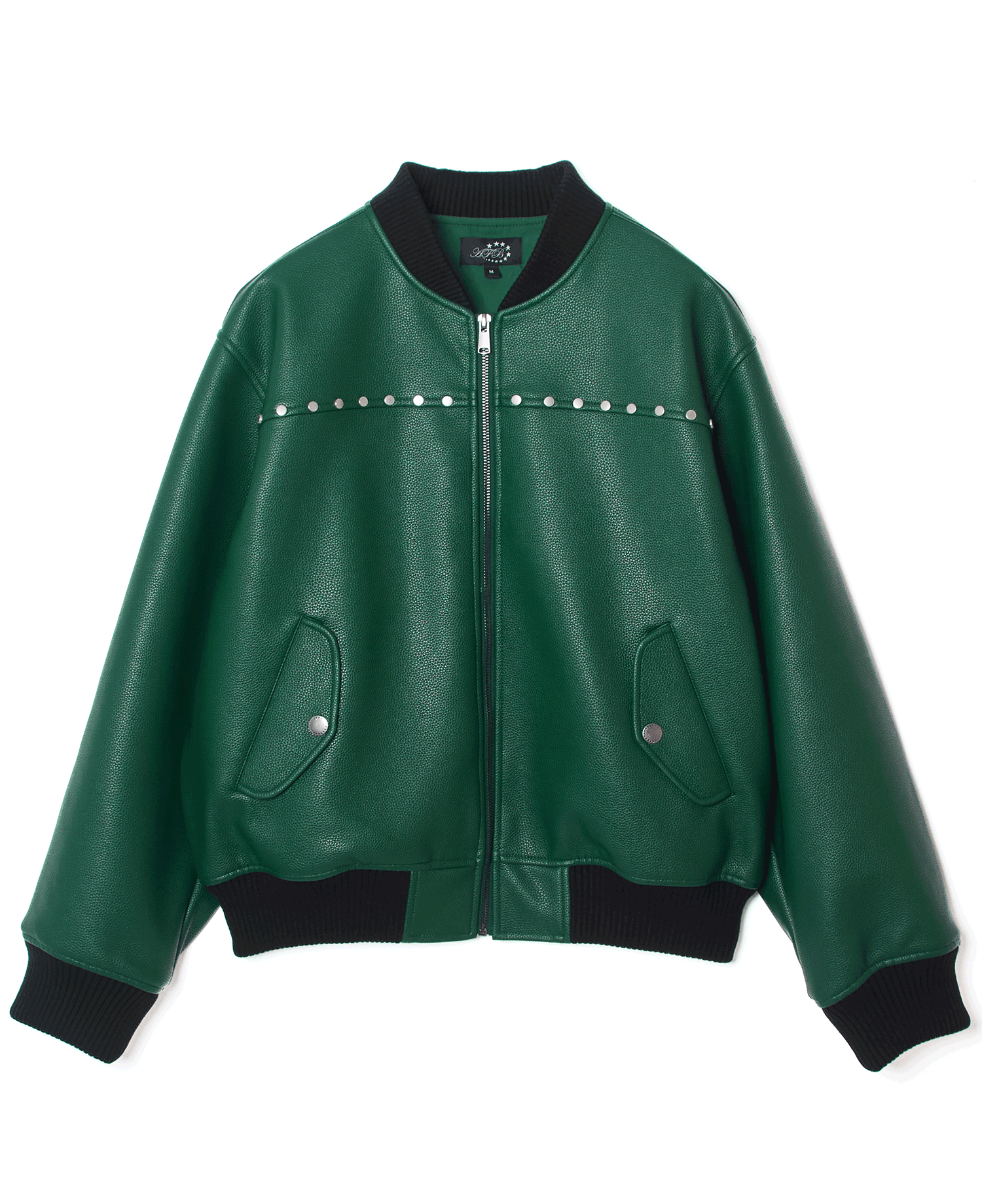 STUDDED BOMBER JACKET_GREEN