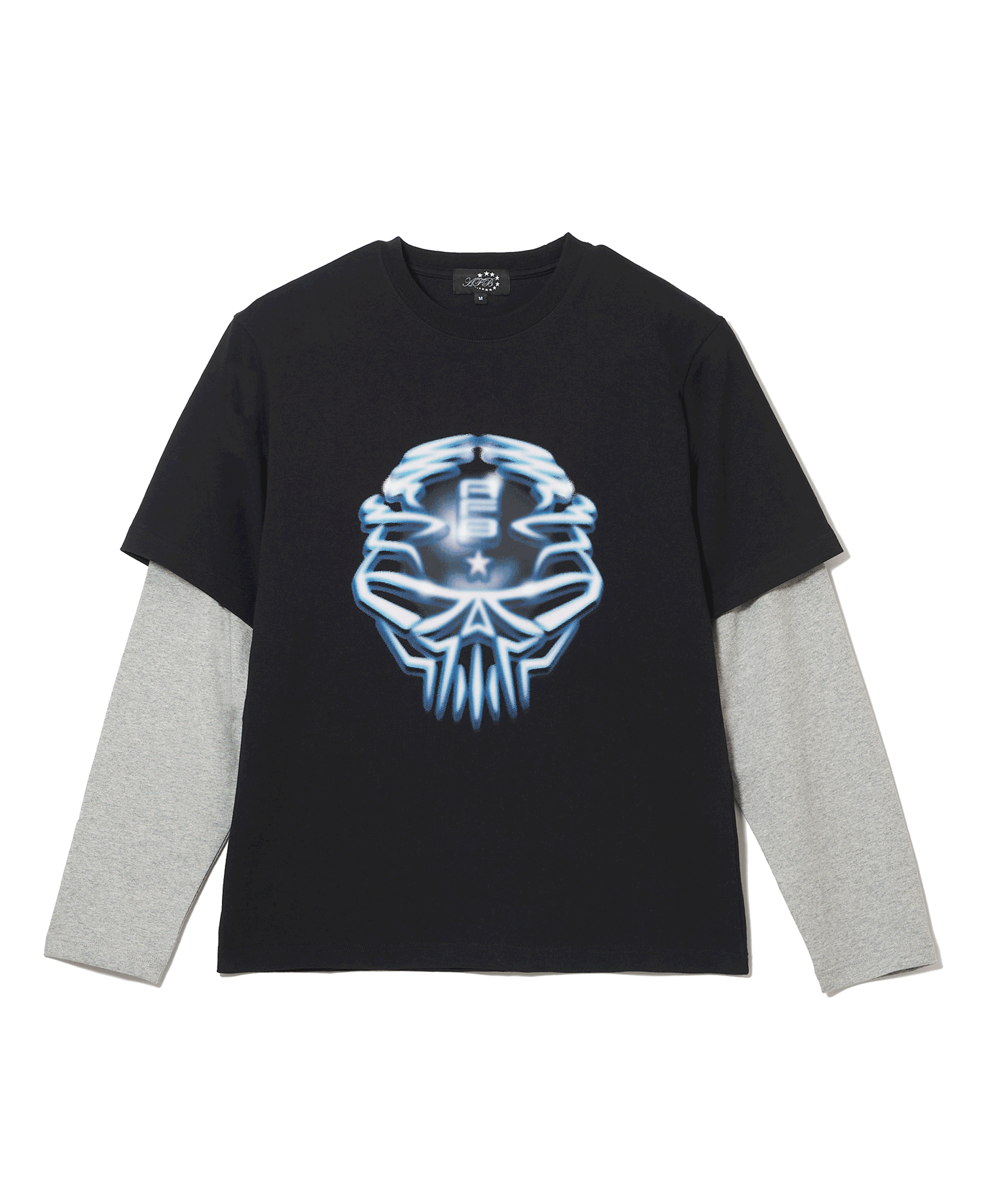 SKULL LAYERD TEE_BLACK