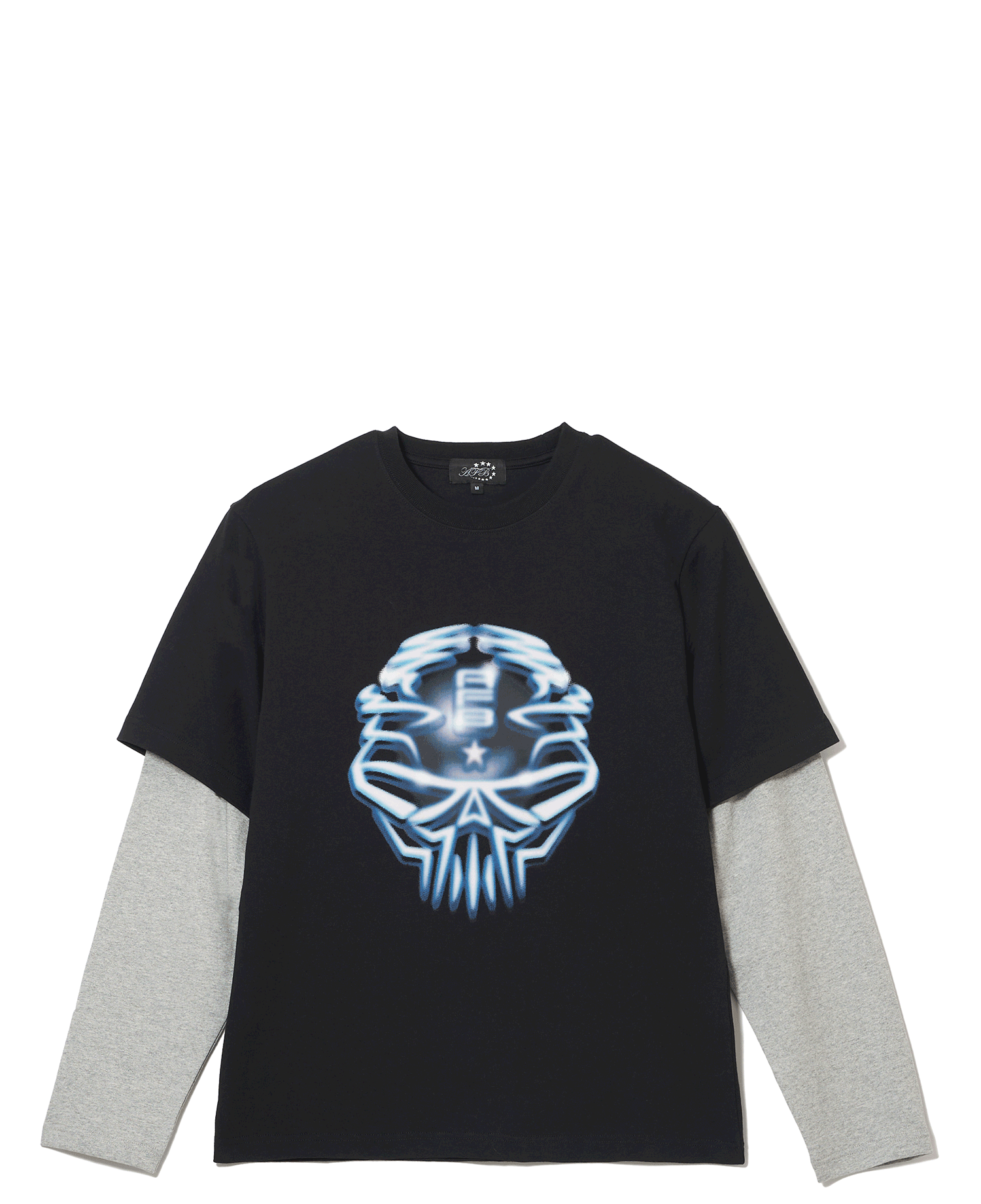 SKULL LAYERD TEE_BLACK