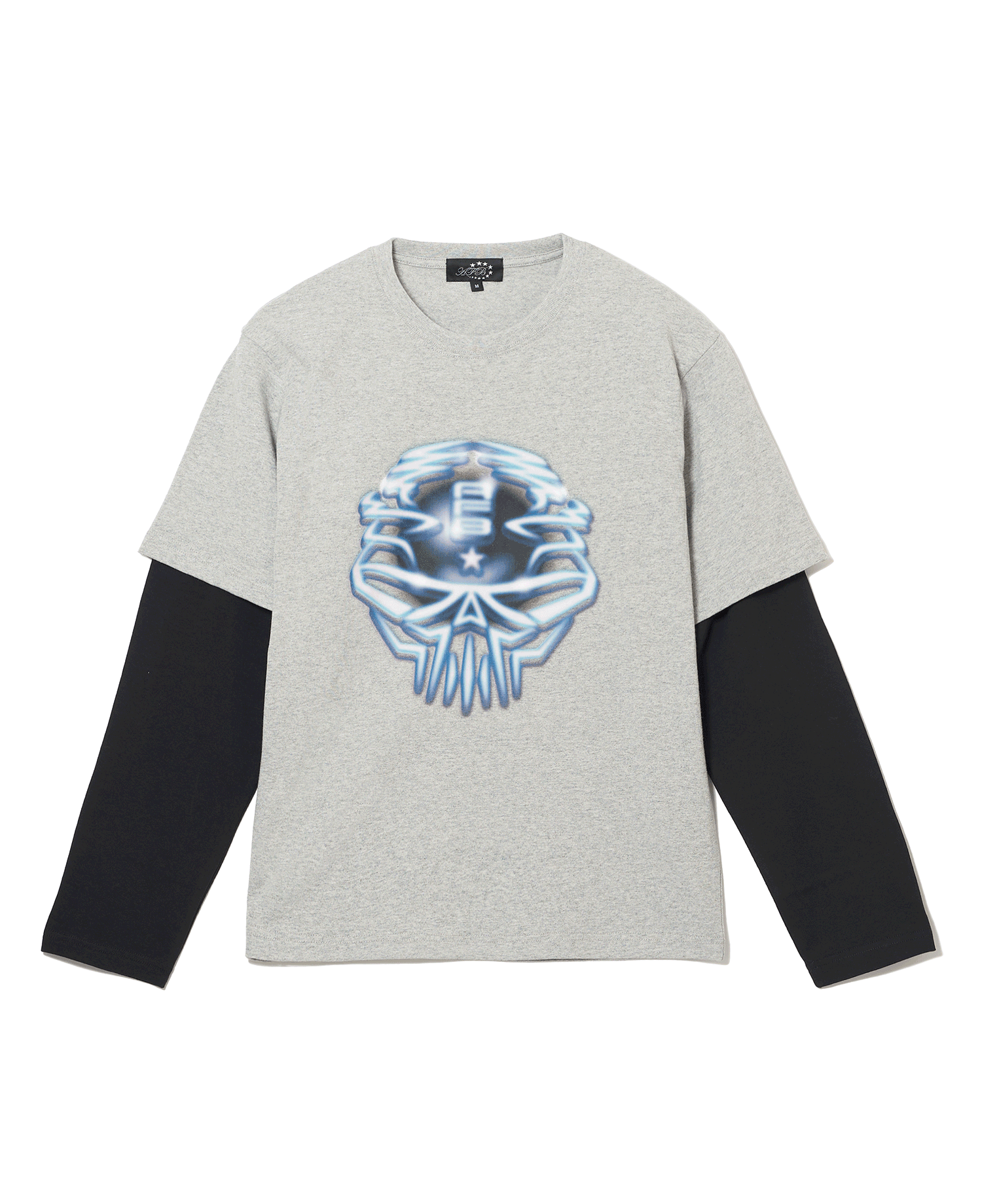 SKULL LAYERD TEE_GRAY