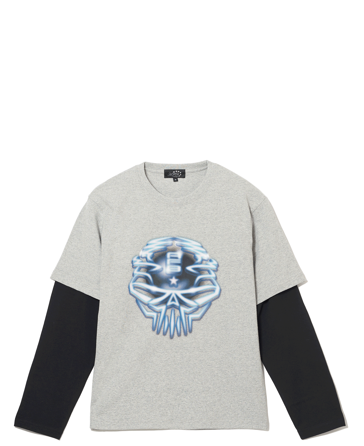 SKULL LAYERD TEE_GRAY