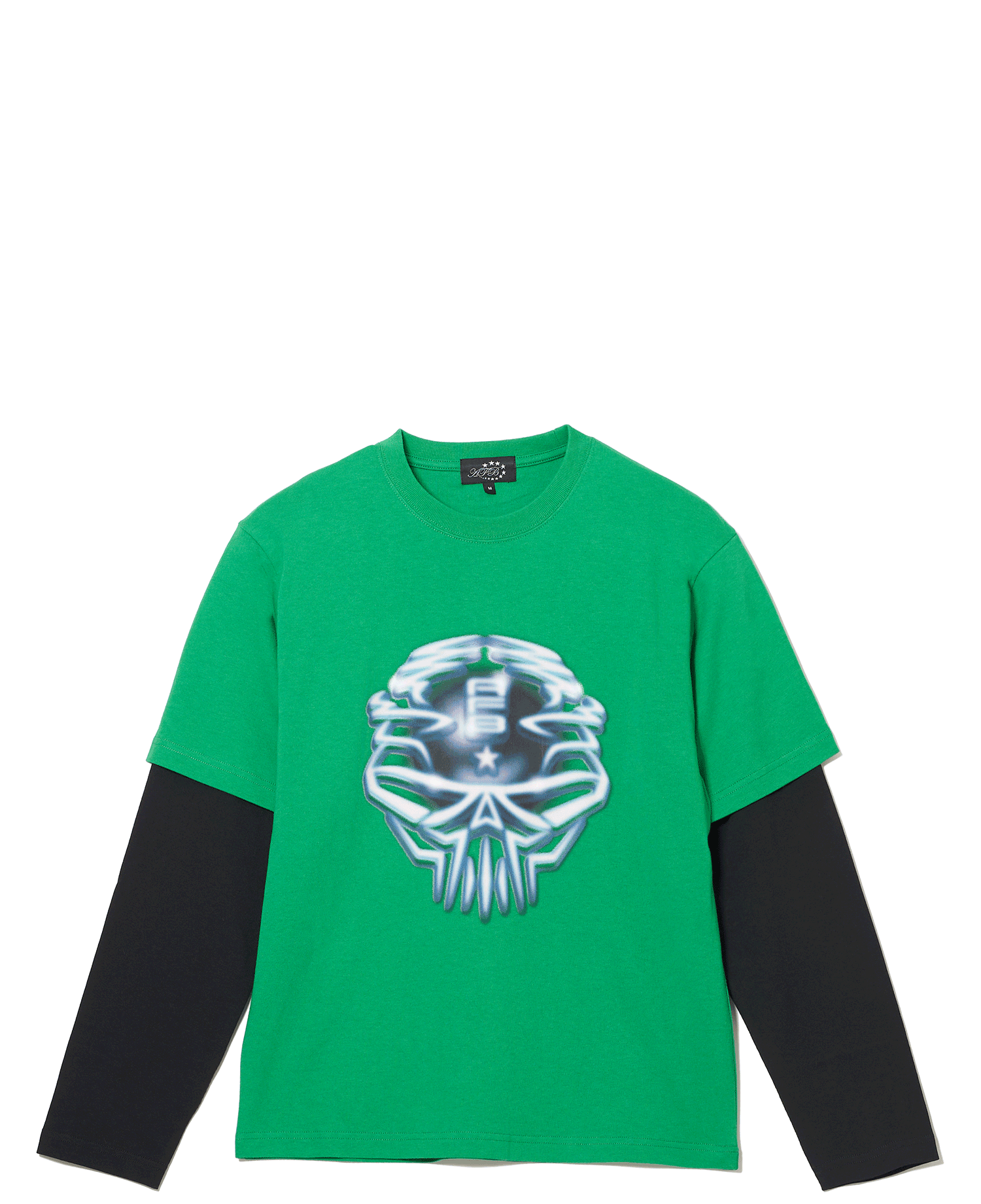 SKULL LAYERD TEE_GREEN