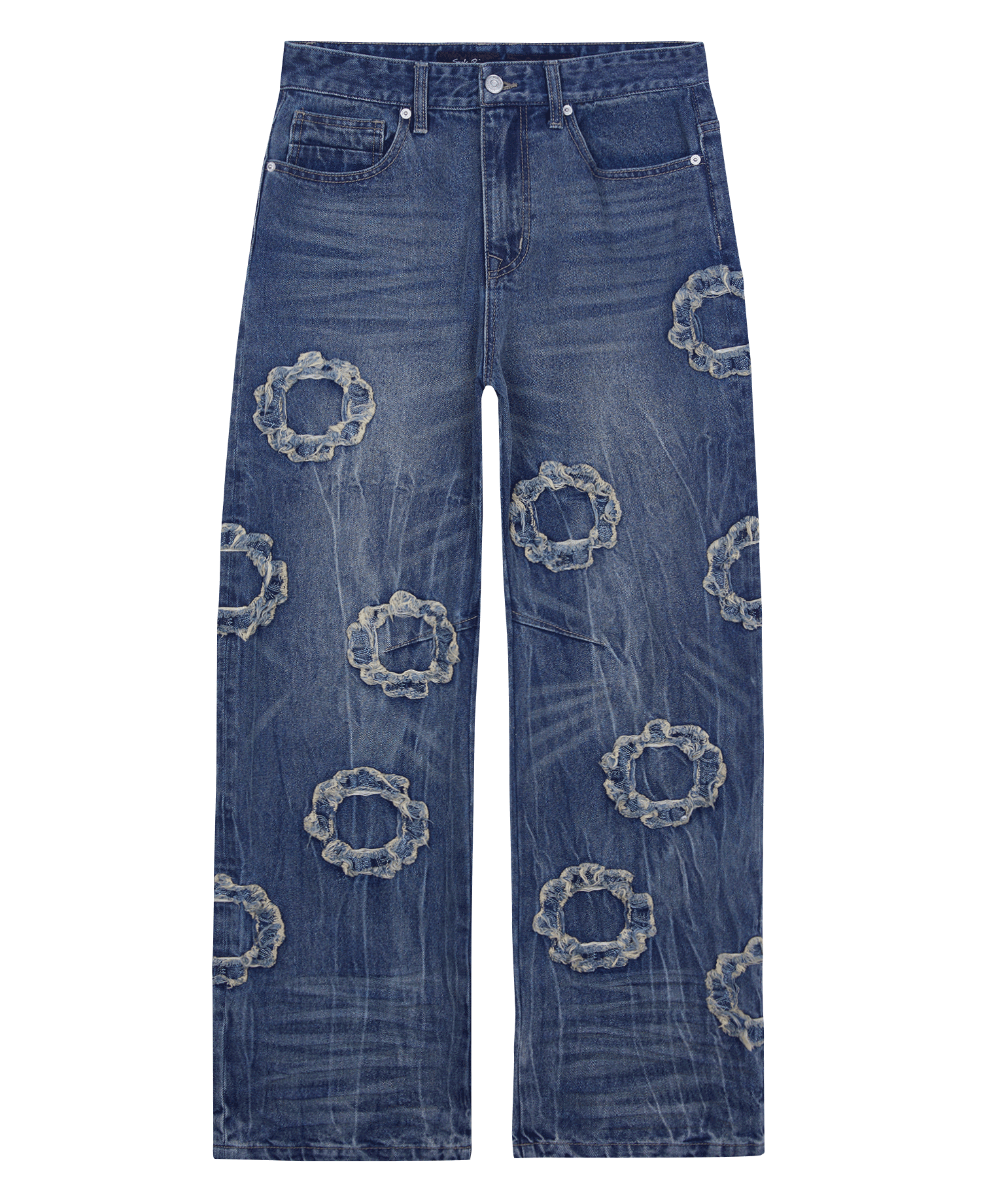 EMBROIDERED PATCHES JEANS_FORDHAM BLUE