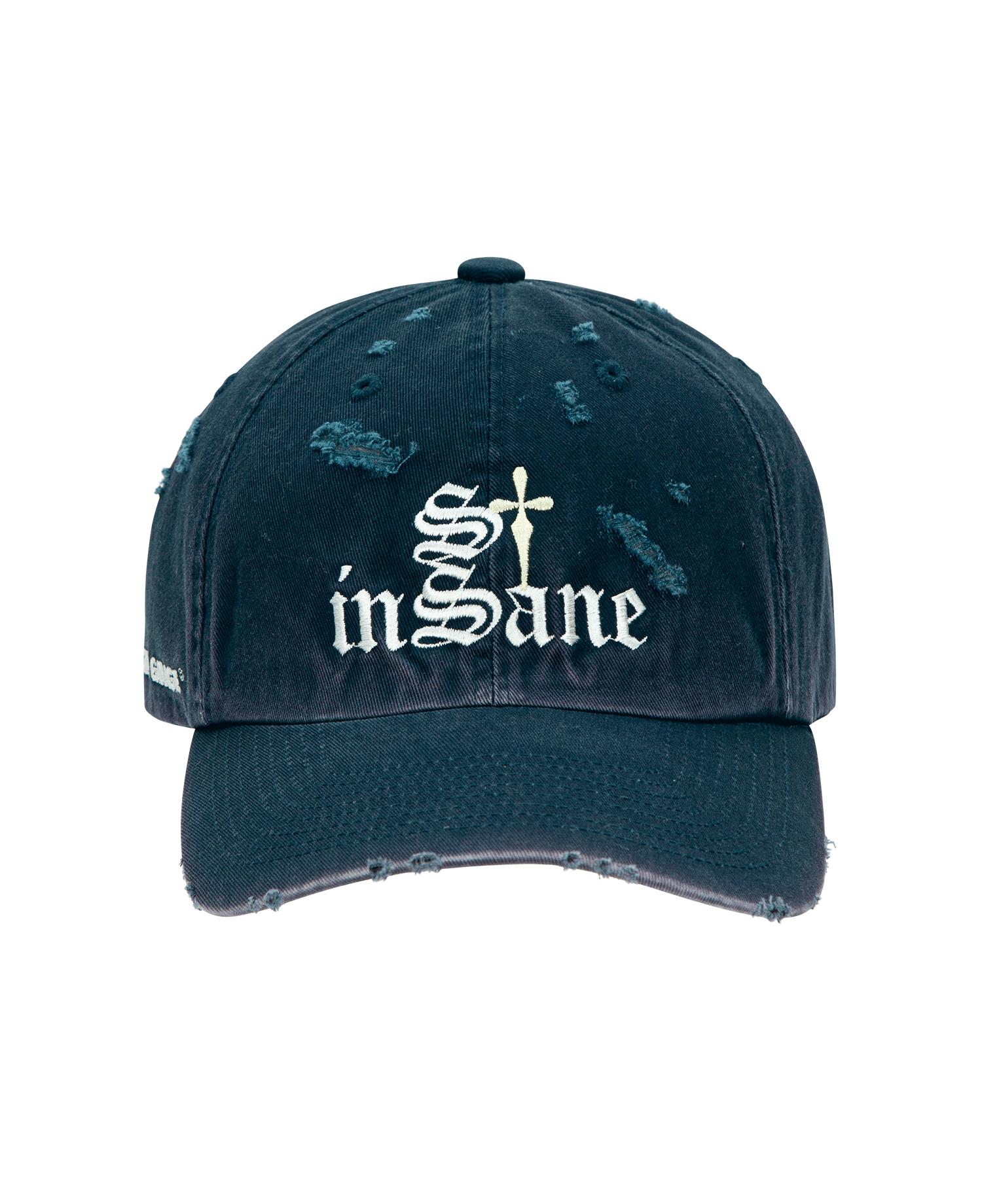 INSANE CROSS GRUNGE BALL CAP_NAVY