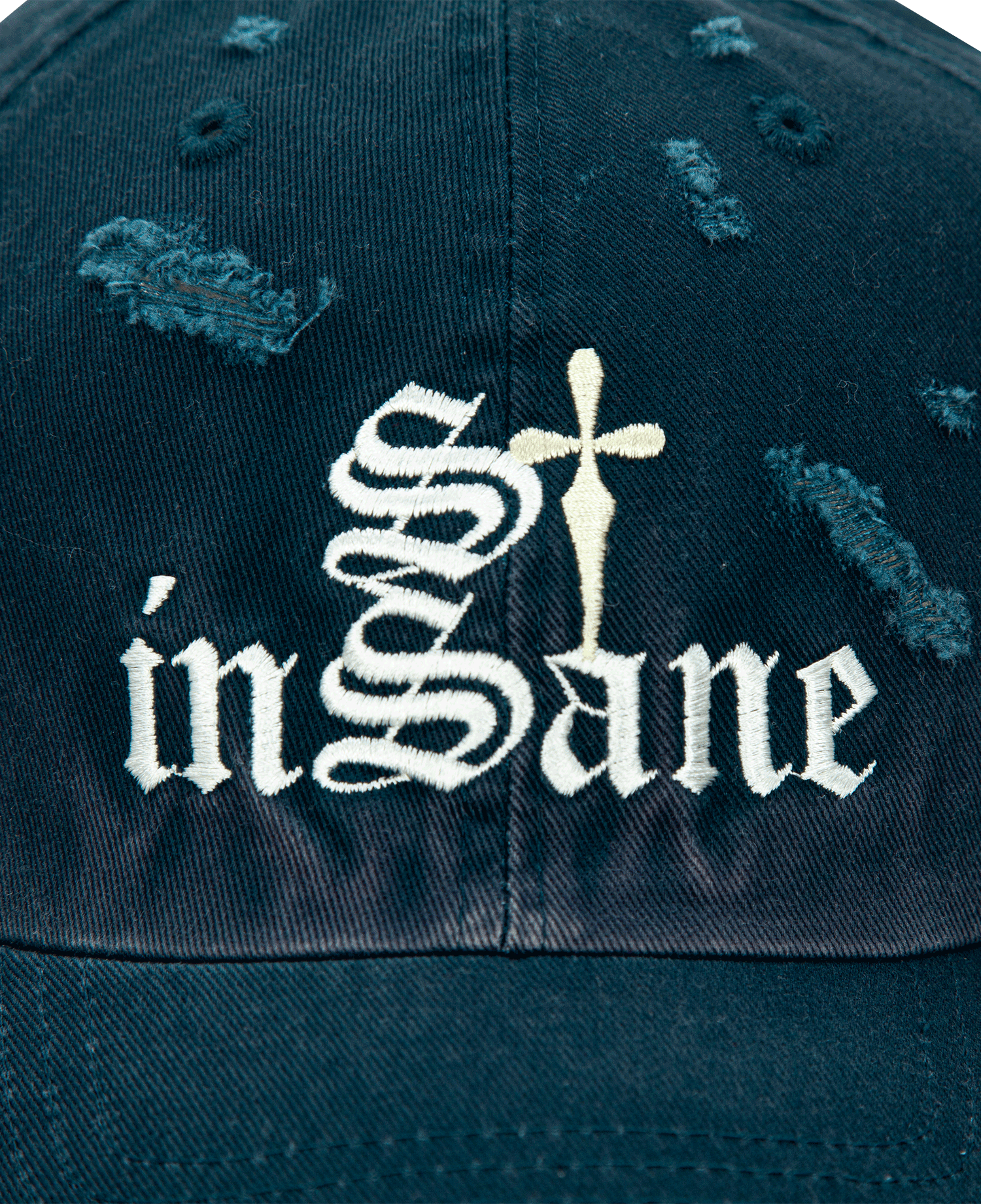 INSANE CROSS GRUNGE BALL CAP_NAVY