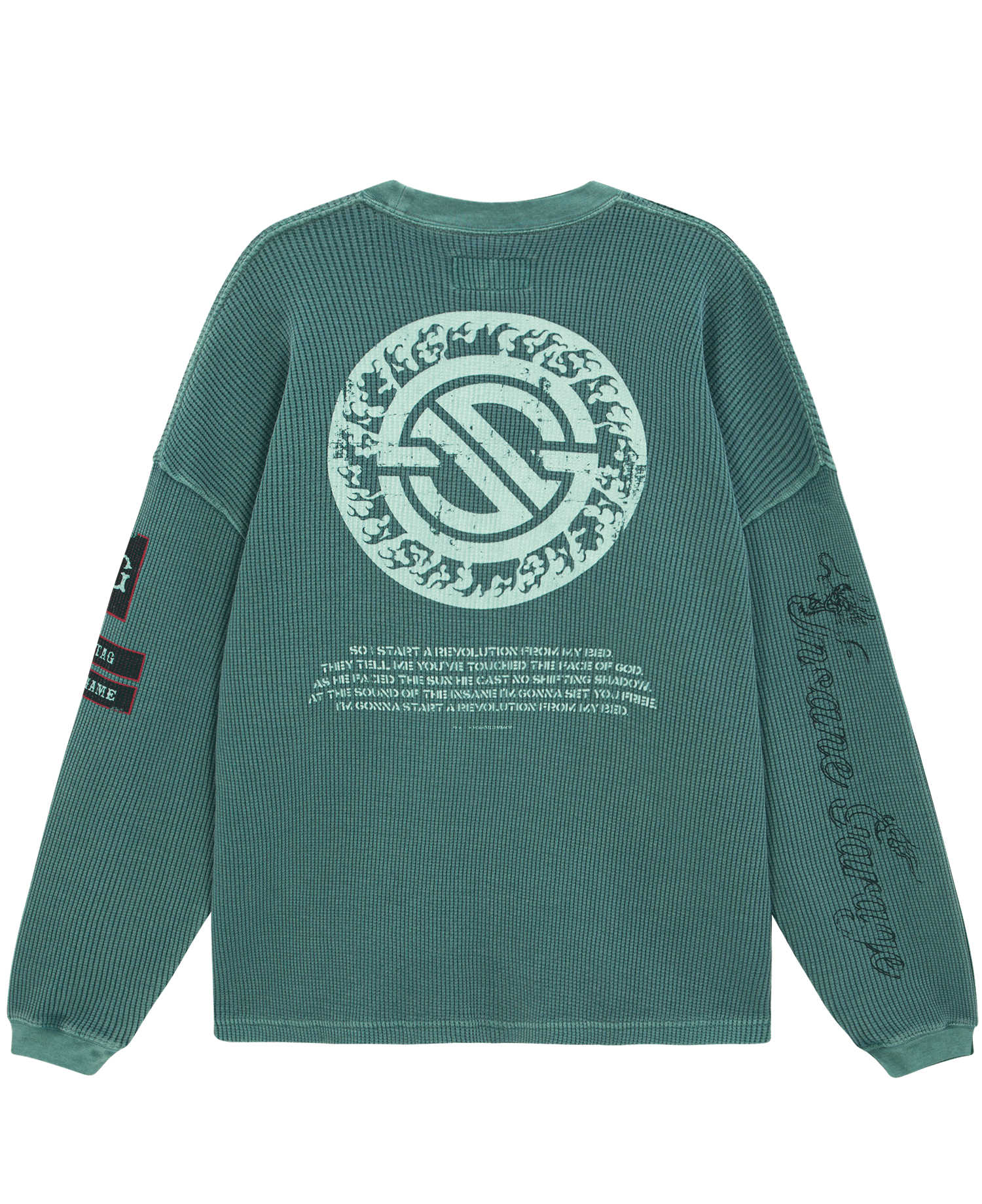 INSANE WAFFLE GRAPHIC LONG SLV_TEAL