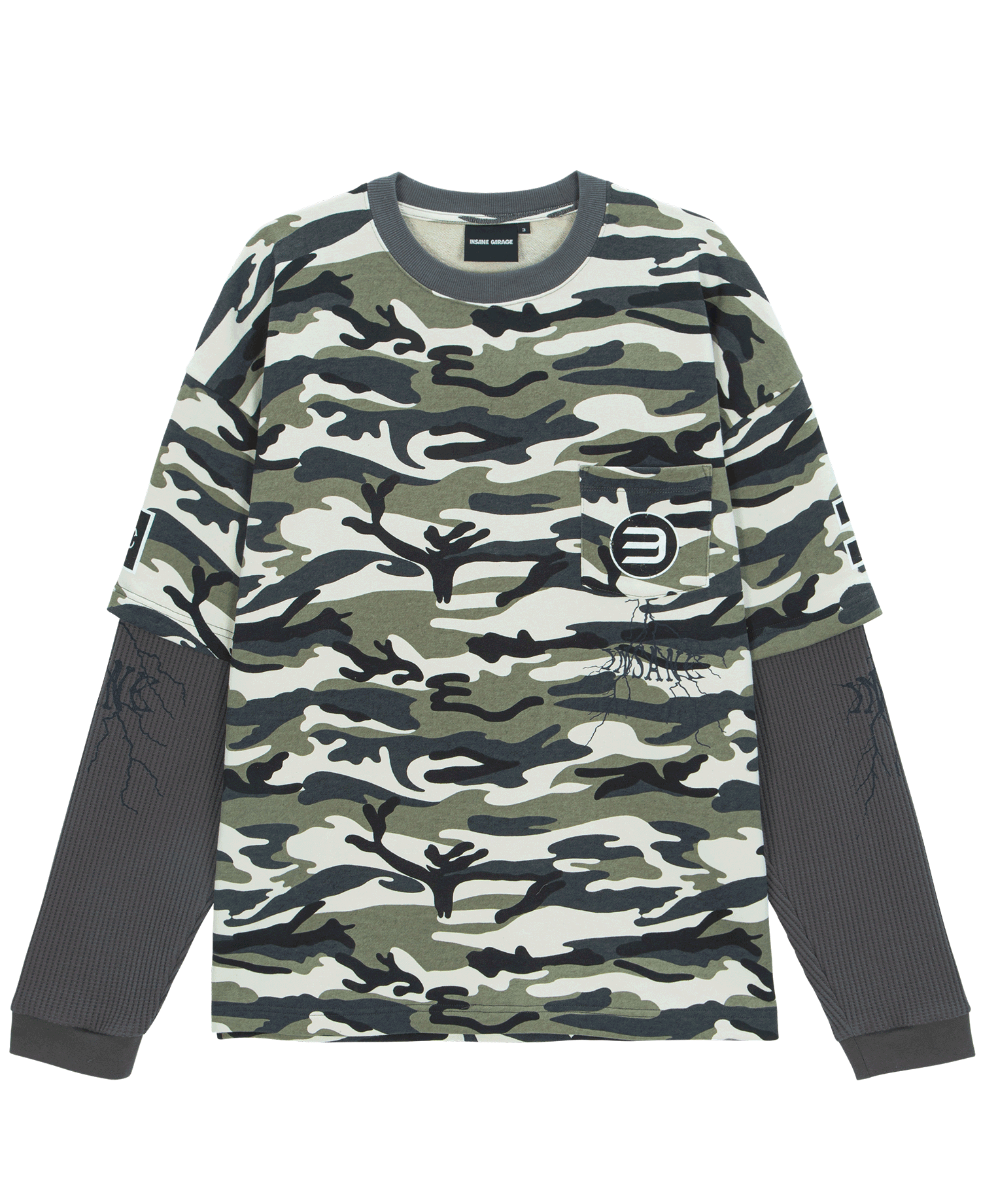 INSANE WAFFLE LAYERED CAMO LONG SLV_MULTI