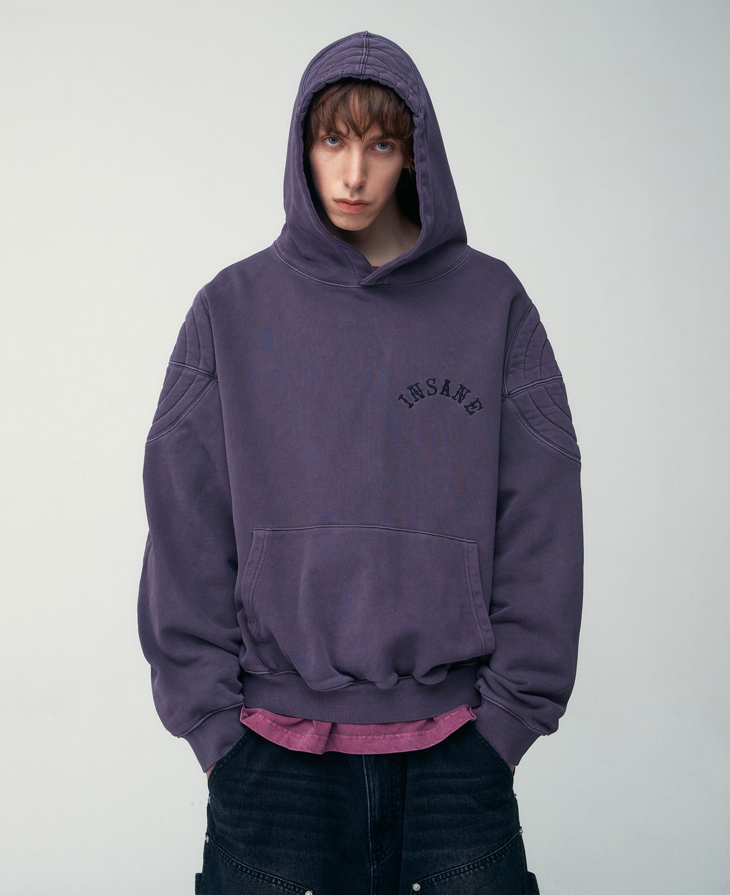 INSANE PADDED SHOULDER HOODIE_PURPLE