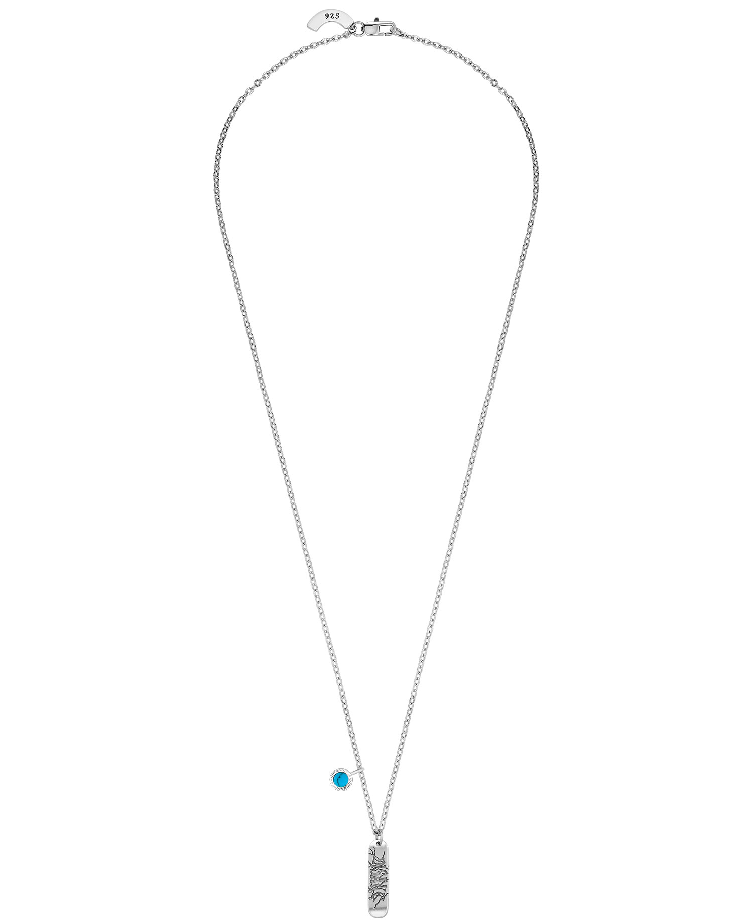 INSANE TURQUOISE SKATEBOARD NECKLACE_SILVER