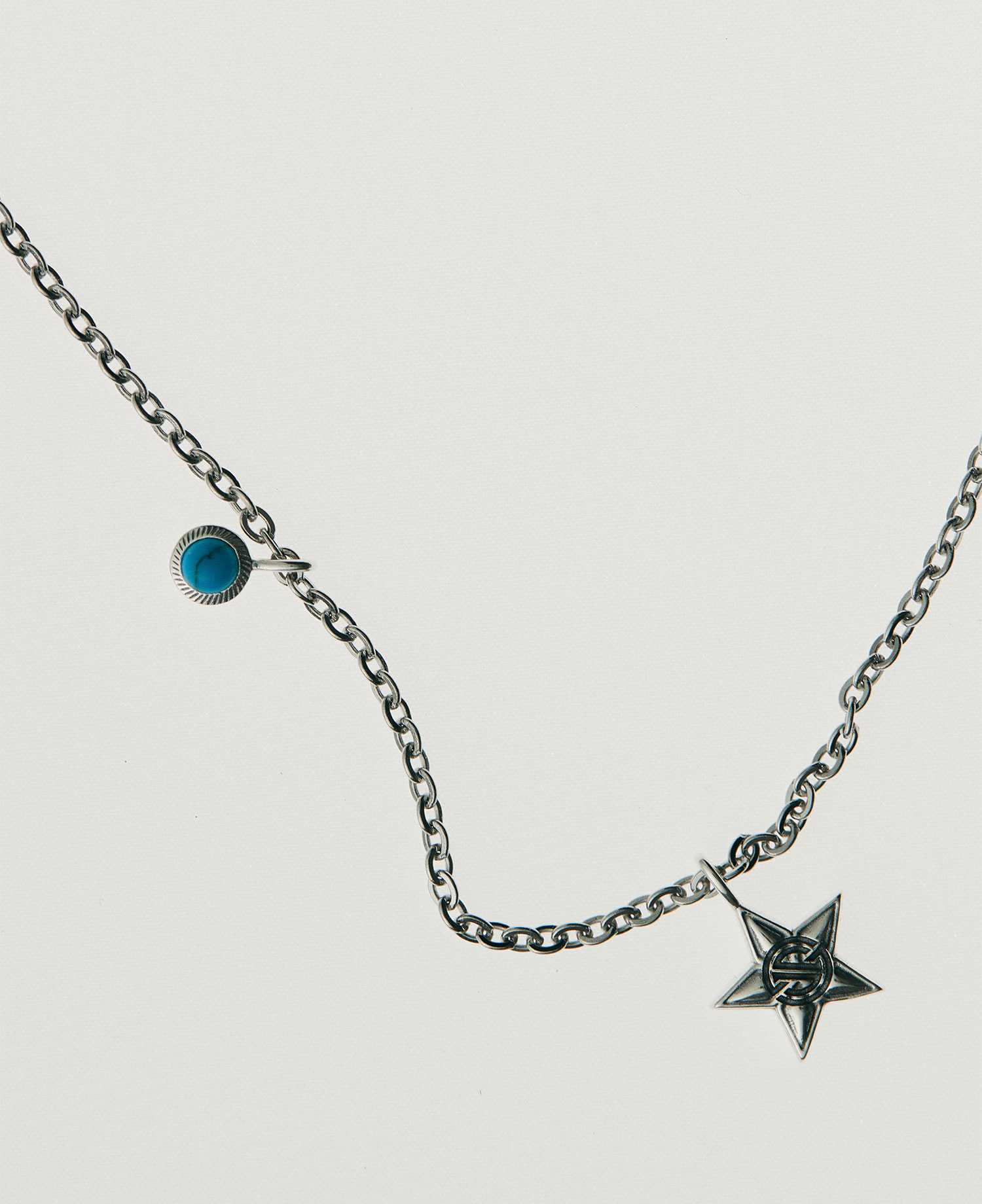 INSANE TURQUOISE EMBLEM STAR NECKLACE_SILVER