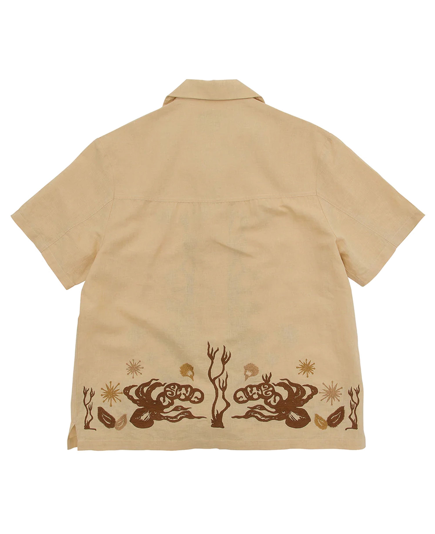 MAGIC CASTLES SHORT SLV WAVE EMBROIDERED SHIRT_IVORY