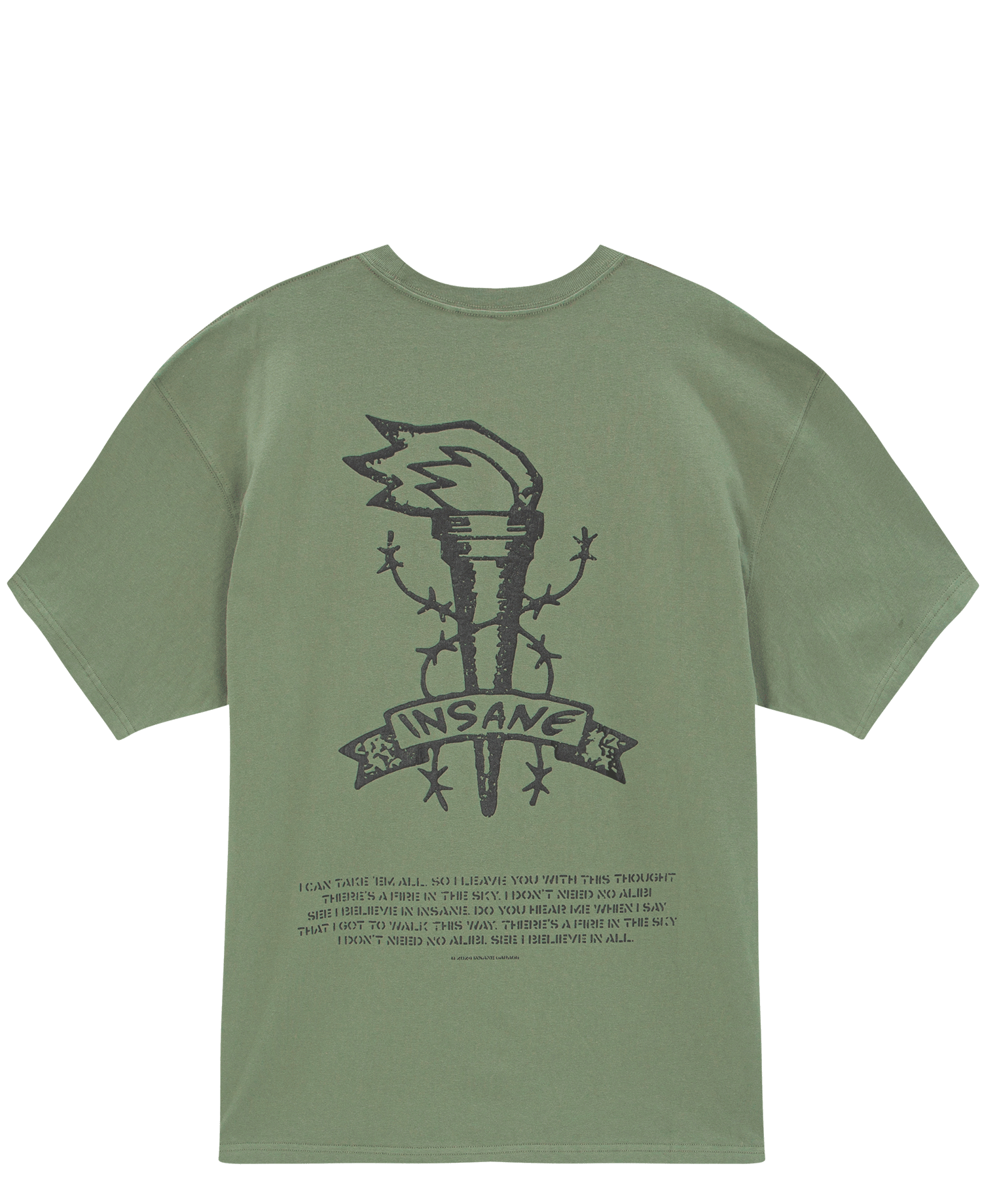 INSANE REVOLUTION T-SHIRT_WASHED GREEN