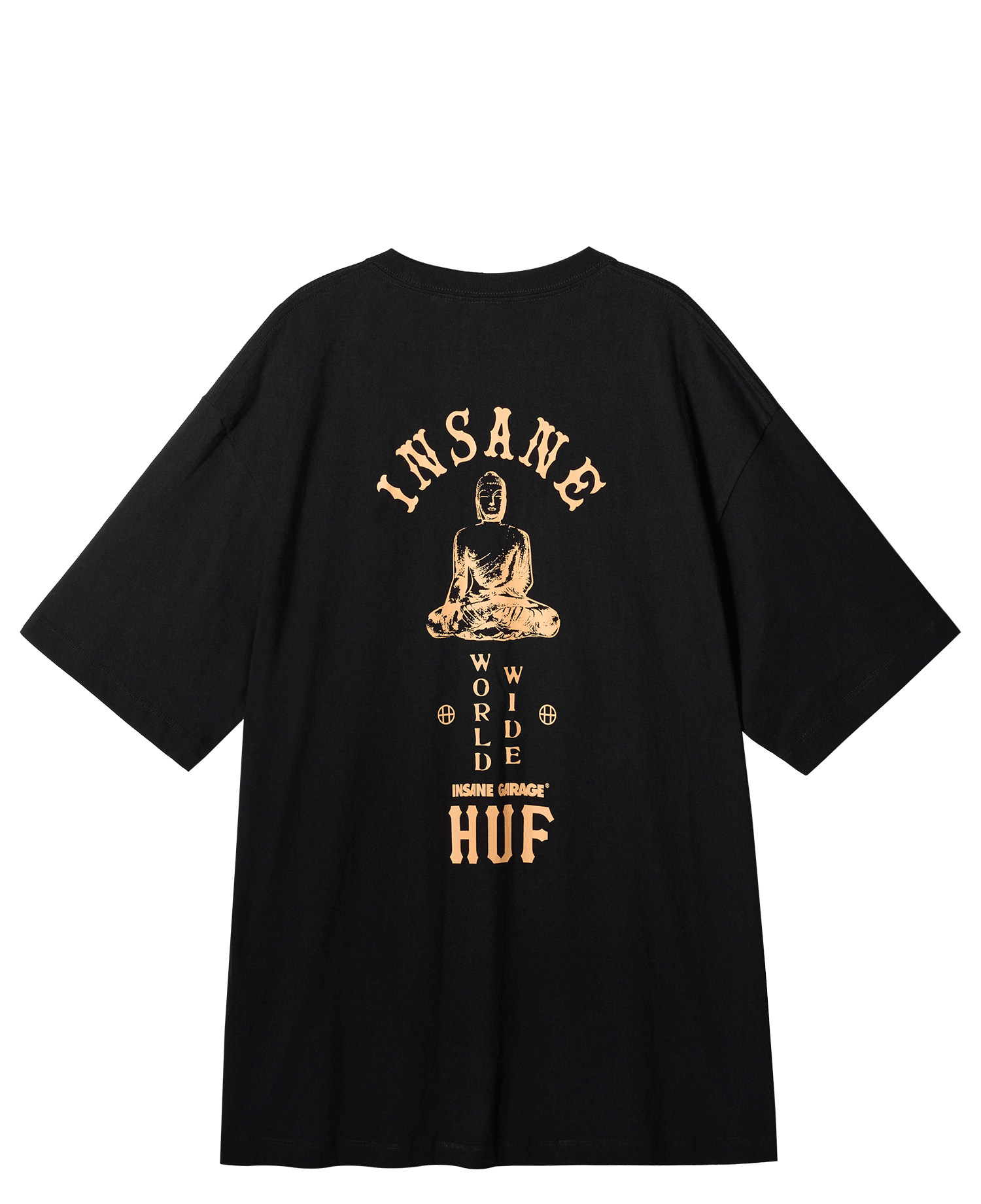 HUF X INSANE GARAGE BUDDA TEE_BLACK