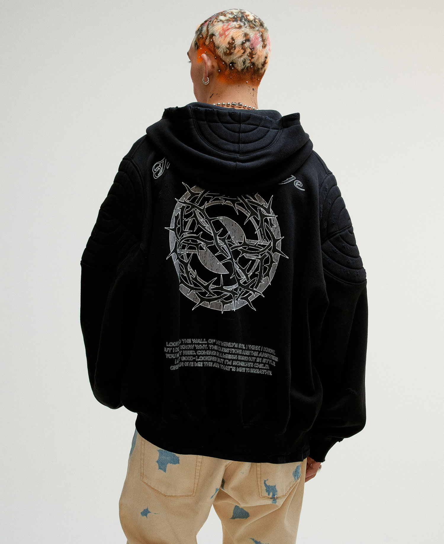 INSANE PANTHER SCRATCH ZIP FRONT HOODIE_BLACK