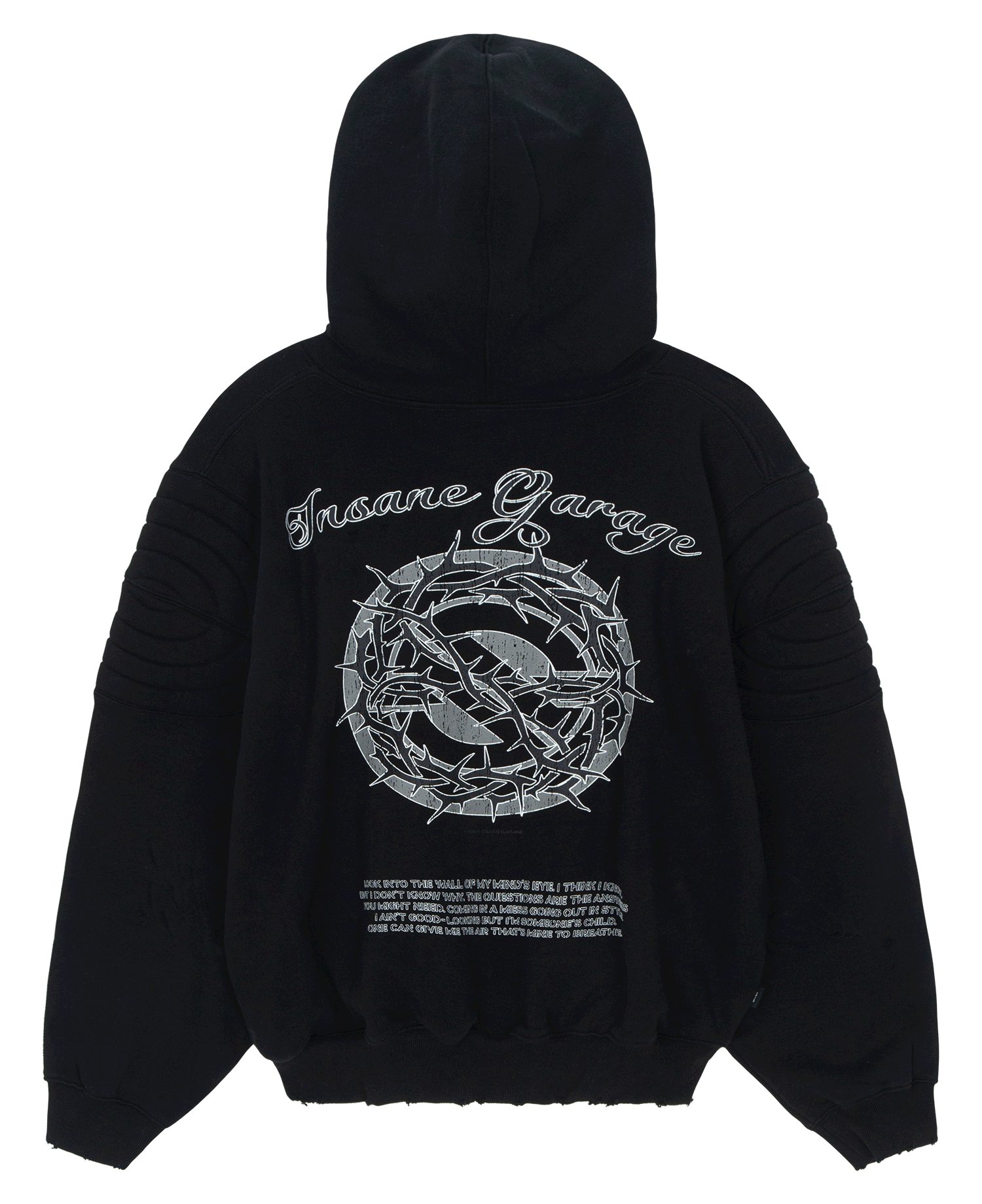 INSANE PANTHER SCRATCH ZIP FRONT HOODIE_BLACK