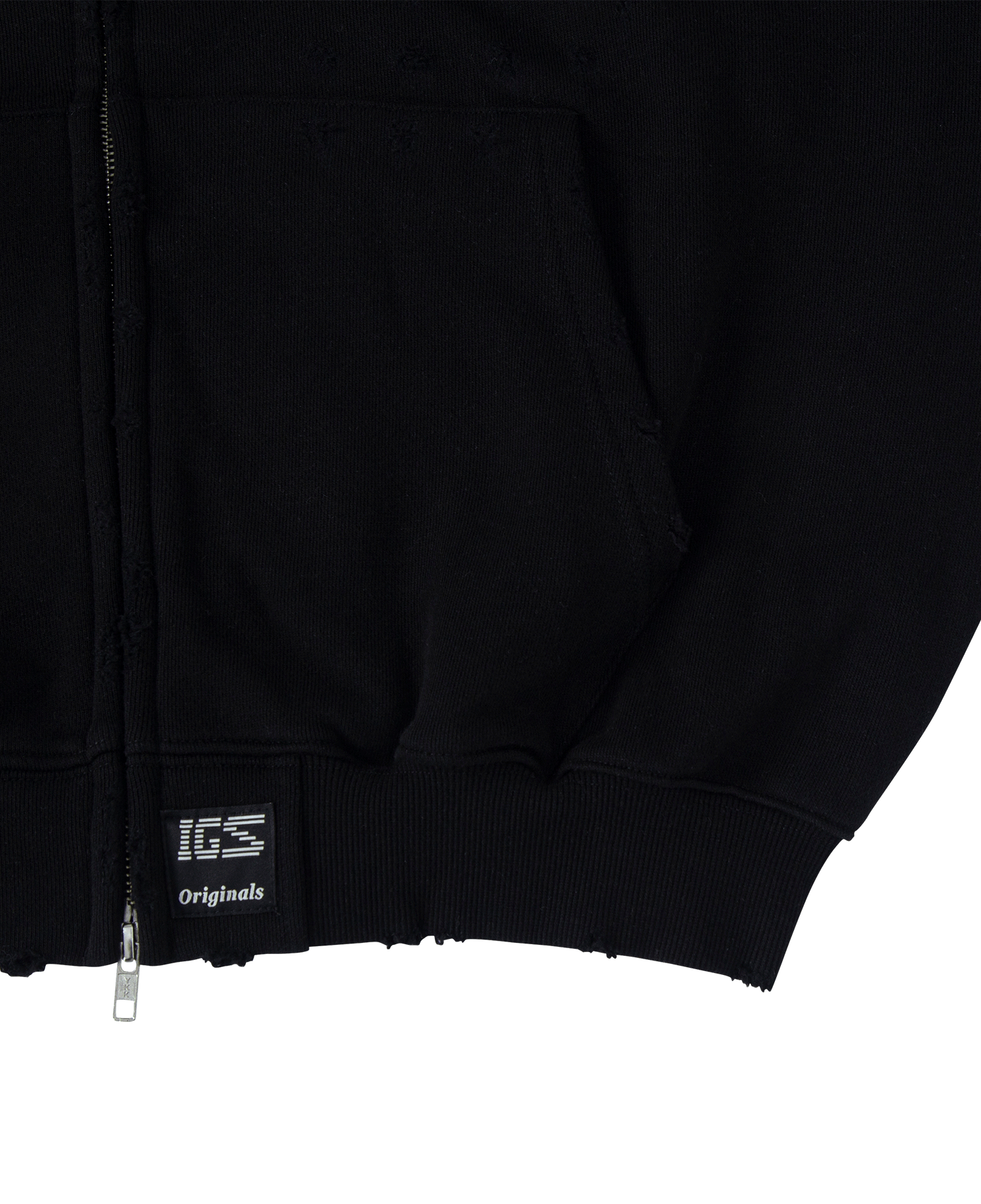 INSANE PANTHER SCRATCH ZIP FRONT HOODIE_BLACK