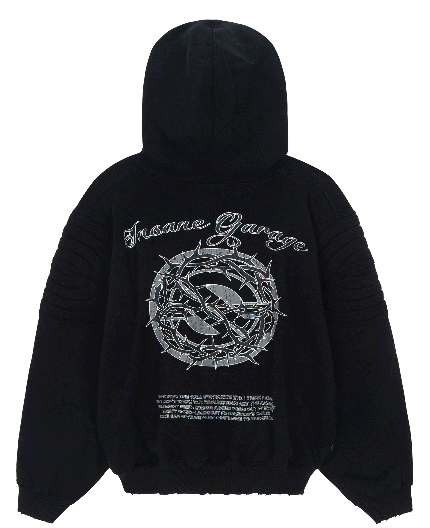 INSANE PANTHER SCRATCH ZIP FRONT HOODIE_BLACK