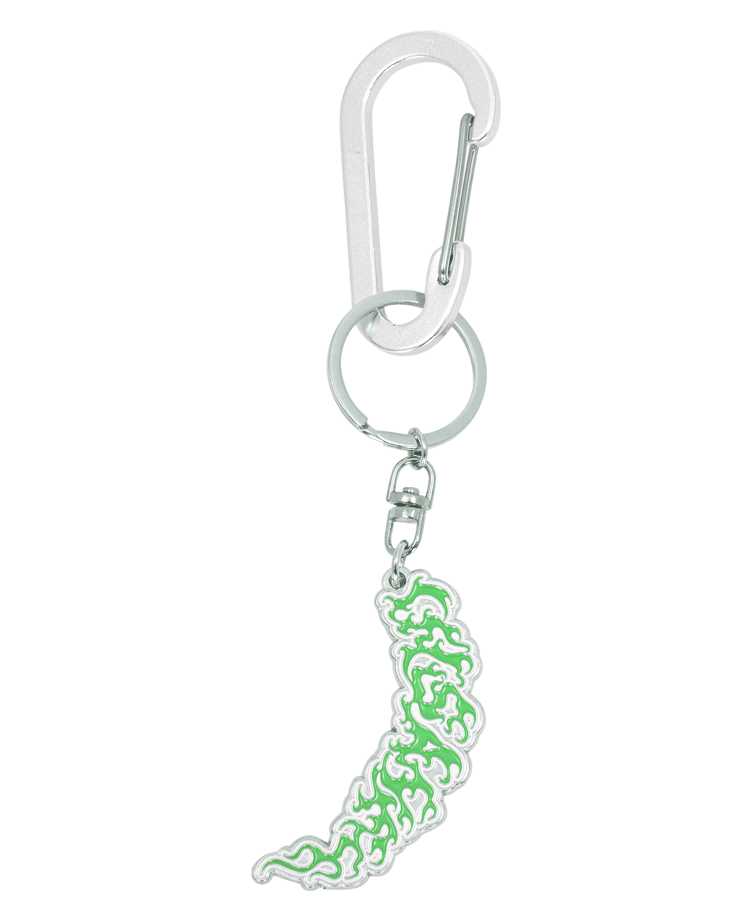 INSANE FLAME CARABINER KEY CHAIN_NEON GREEN