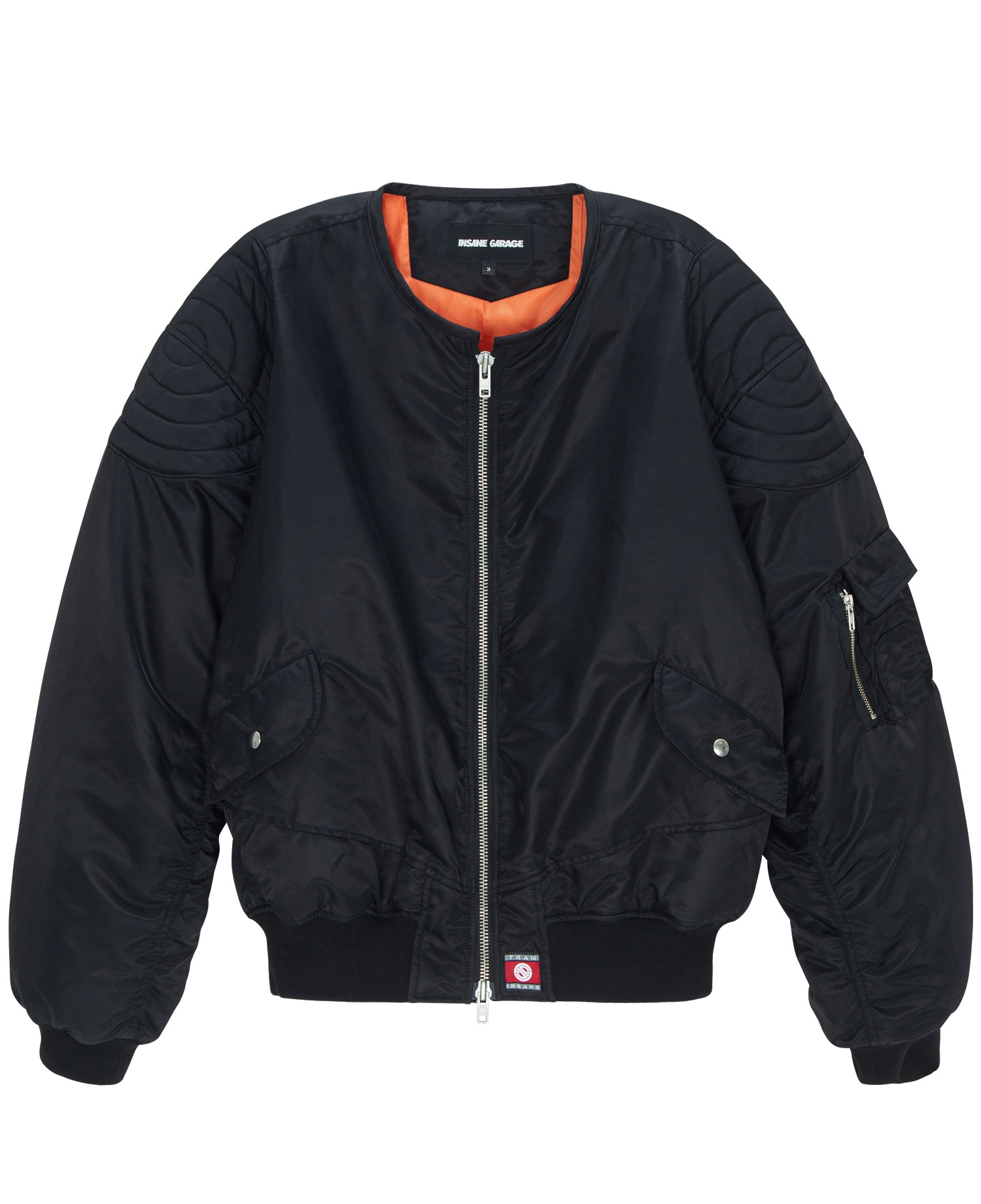 INSANE PADDED NYLON BOMBER JACKET_BLACK