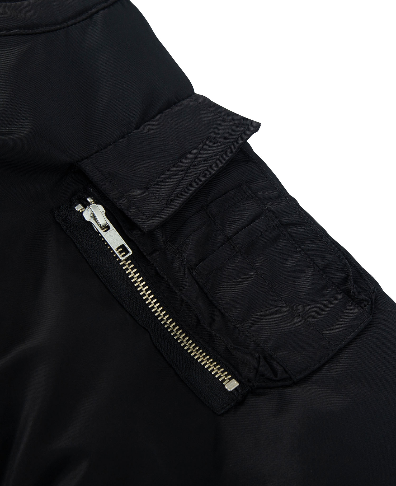 INSANE PADDED NYLON BOMBER JACKET_BLACK