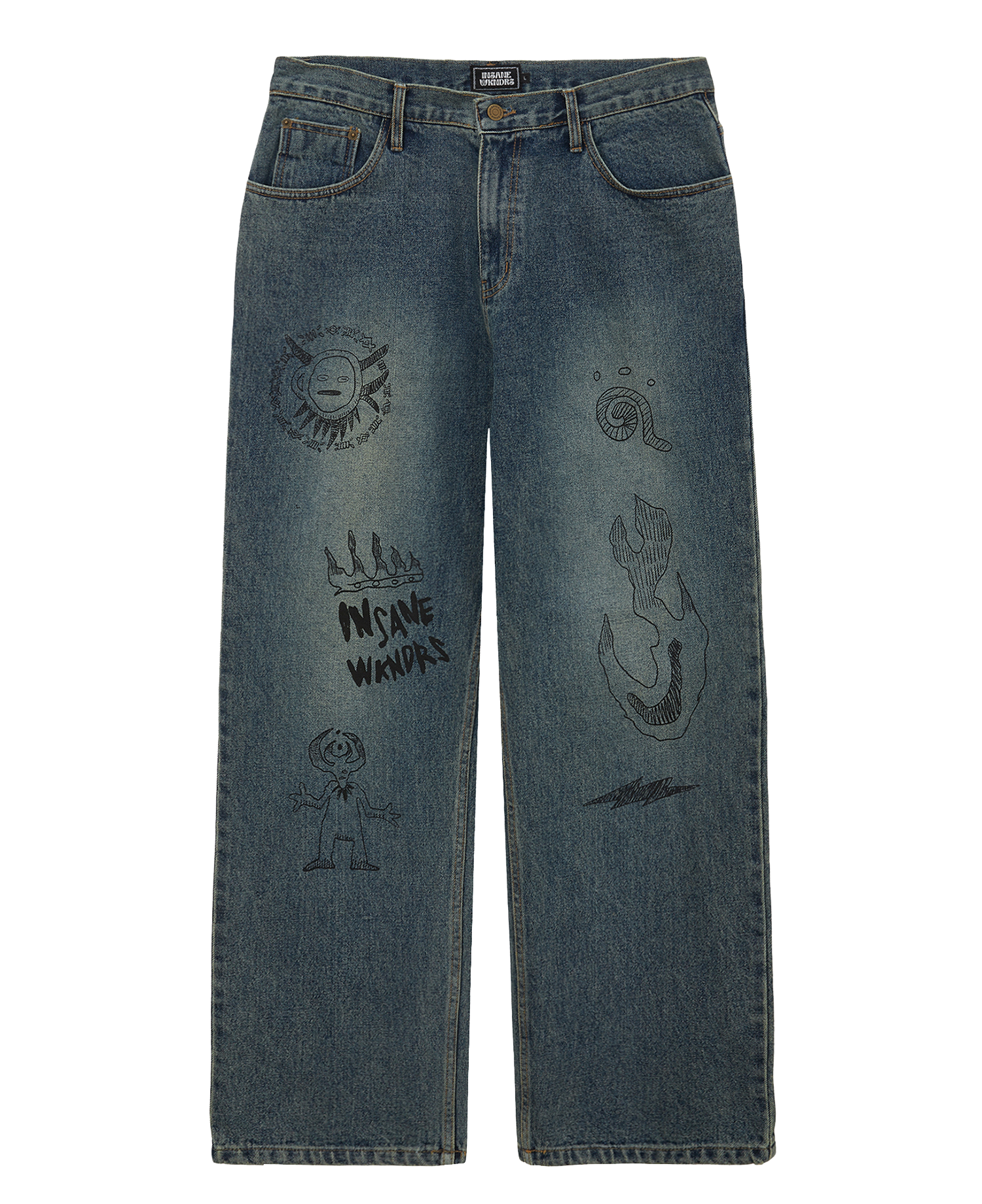 [WKNDRS] HAND PAINTED PANTS_DENIM